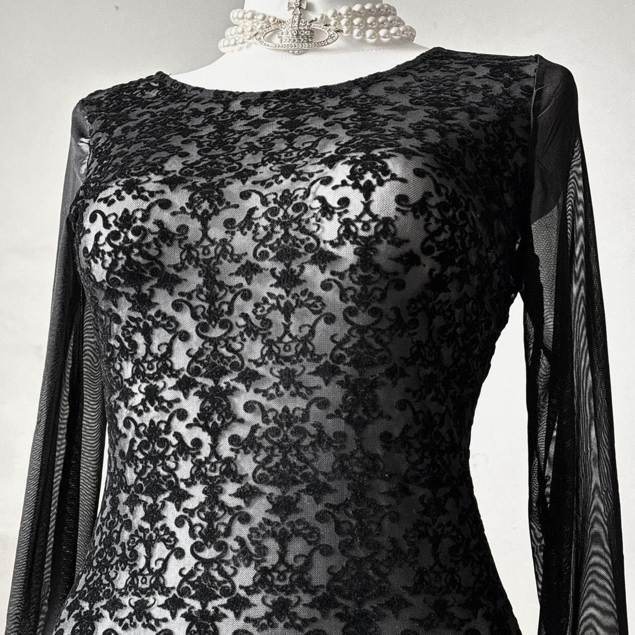 Vintage So unique lace gothic avant - garde blouse Size S / US 4 / IT 40 - 4 Thumbnail
