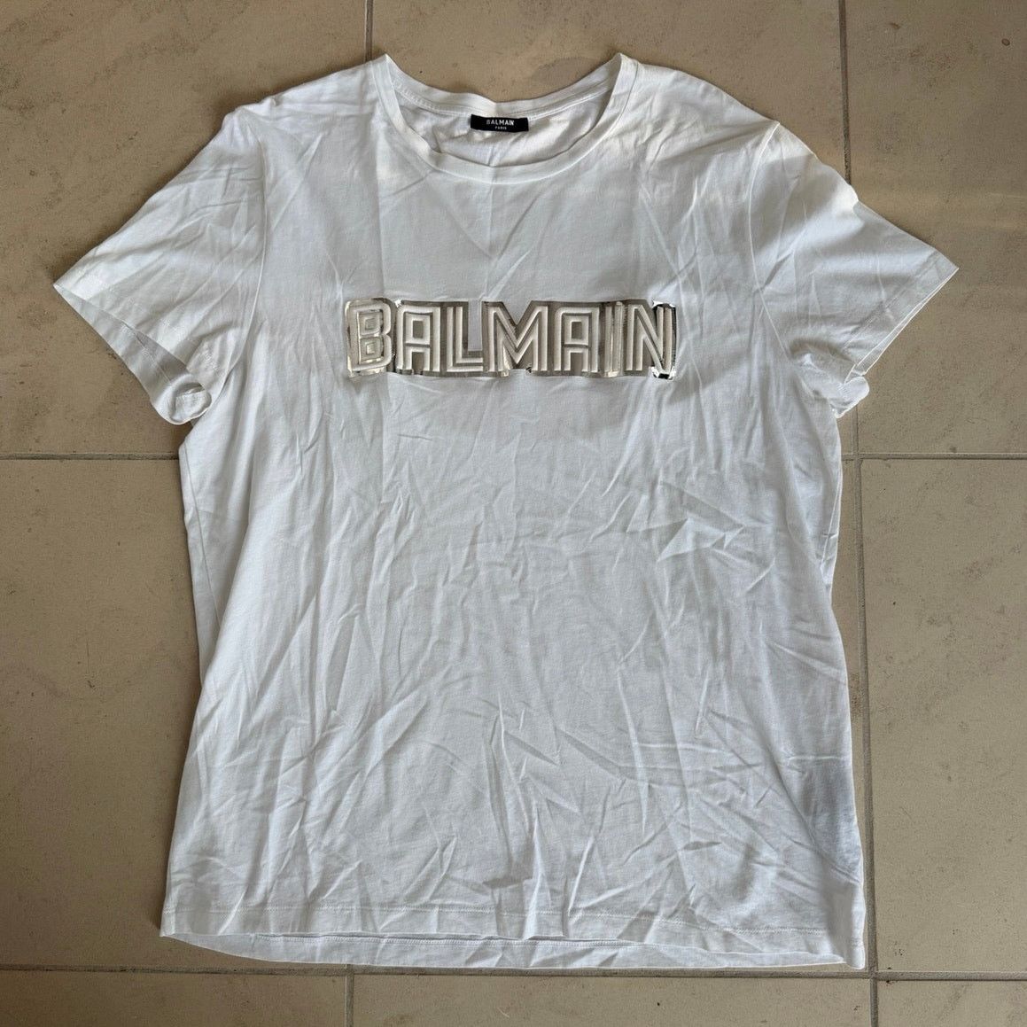 Balmain Balmain Paris White Mirror Logo XXL 3D Reflective Logo Tee Size US XXL / EU 58 / 5 - 1 Thumbnail