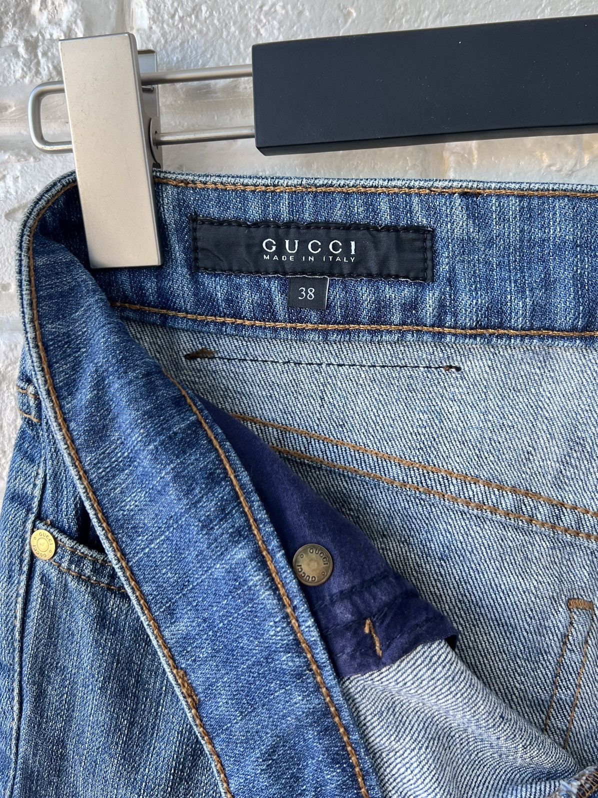 Gucci Gucci Floral Lace Embellished Denim Blue Jeans Size 26" / US 2 / IT 38 - 9 Thumbnail