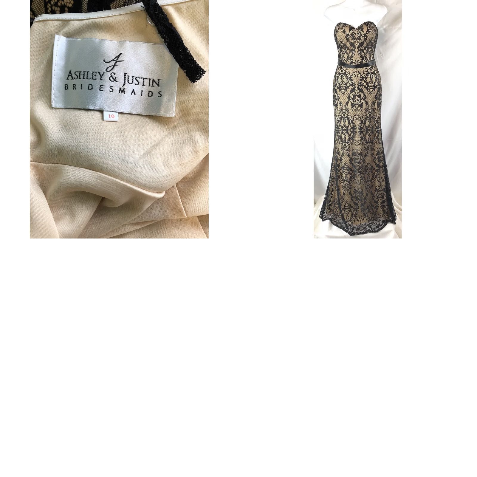 Vintage VINTAGE Strappy Formal Dress mermaid Gown 10 Lace Sweetheart Fairy whimsy Gothic Prom Size L / US 10 / IT 46 - 8 Thumbnail
