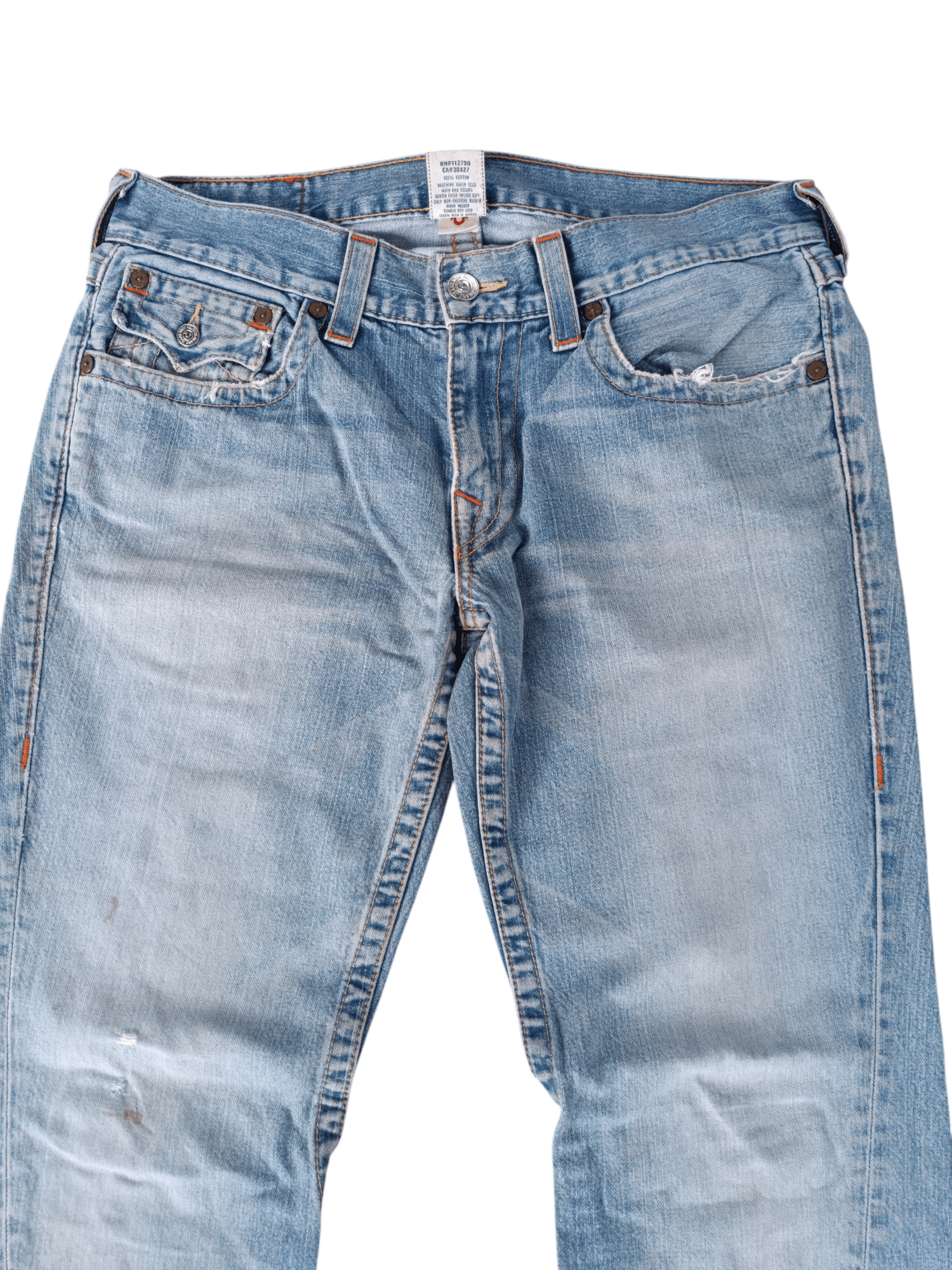 True Religion × Vintage True Religion Joey Distressed Flared Jeans Size US 34 / EU 50 - 8 Thumbnail