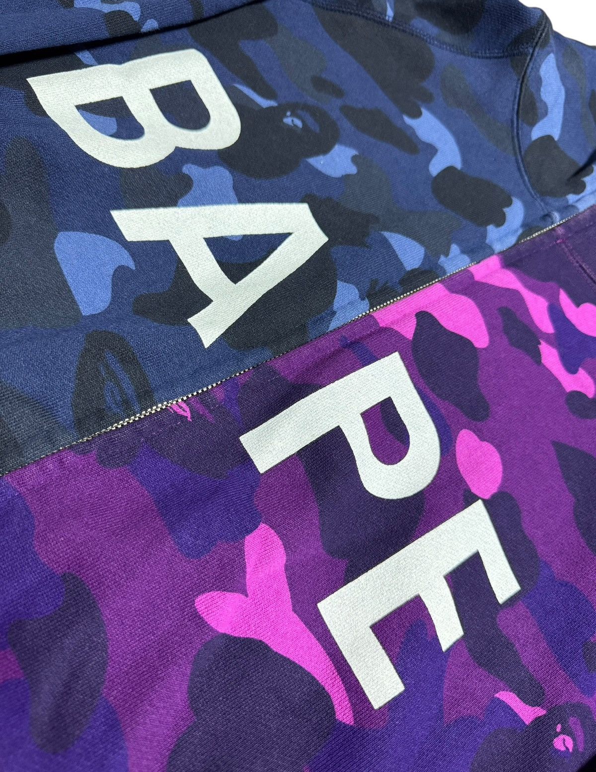 Bape BAPE Hulf & Hulf Full Zip Hoodie Purple camo/ Navy camo Size US XL / EU 56 / 4 - 2 Thumbnail