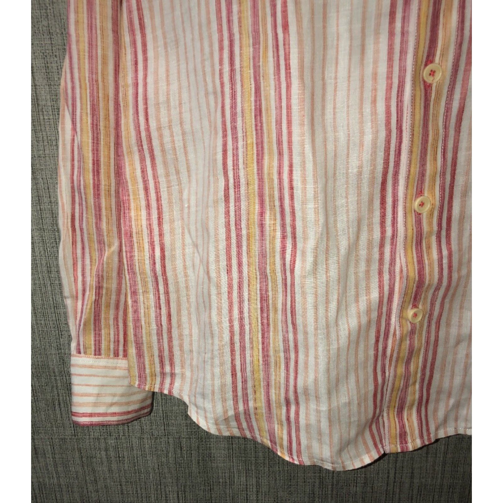 Tommy Bahama Tommy Bahama Relax Mens Button-Front Shirt Large Linen Multicolor Striped Colorful Shirt Casual Mens Clothing Size US L / EU 52-54 / 3 - 4 Thumbnail