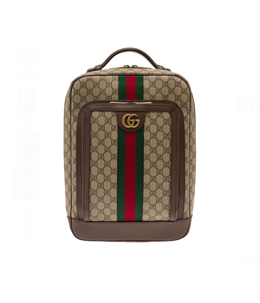 Gucci GUCCI Backpack GG Supreme PVC/Leather Beige x Brown Black Gold Unisex  498194