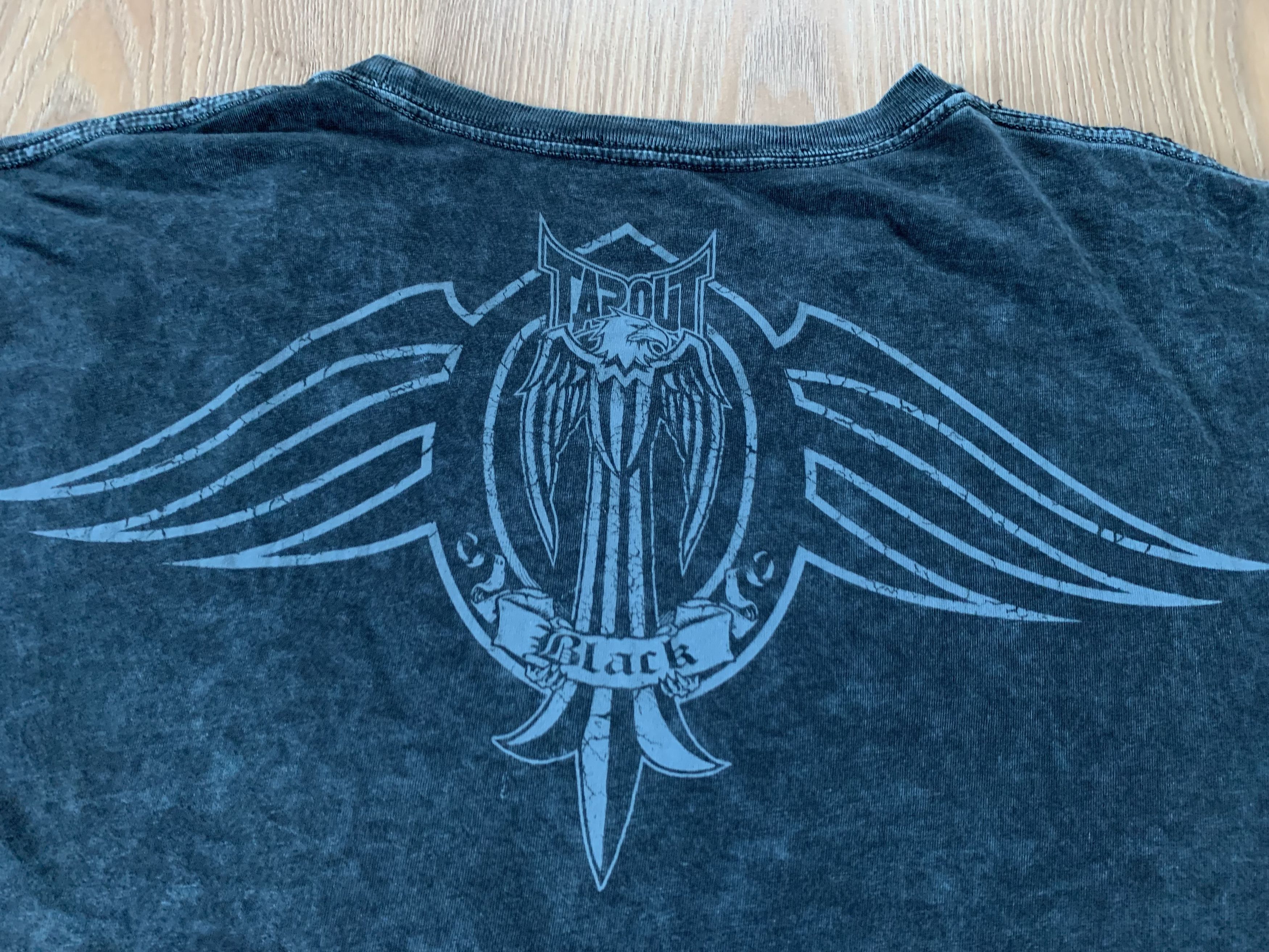 Affliction × Tapout Tapout Black Affliction Skull Rare All Over Print T Shirt Size US XL / EU 56 / 4 - 8 Thumbnail