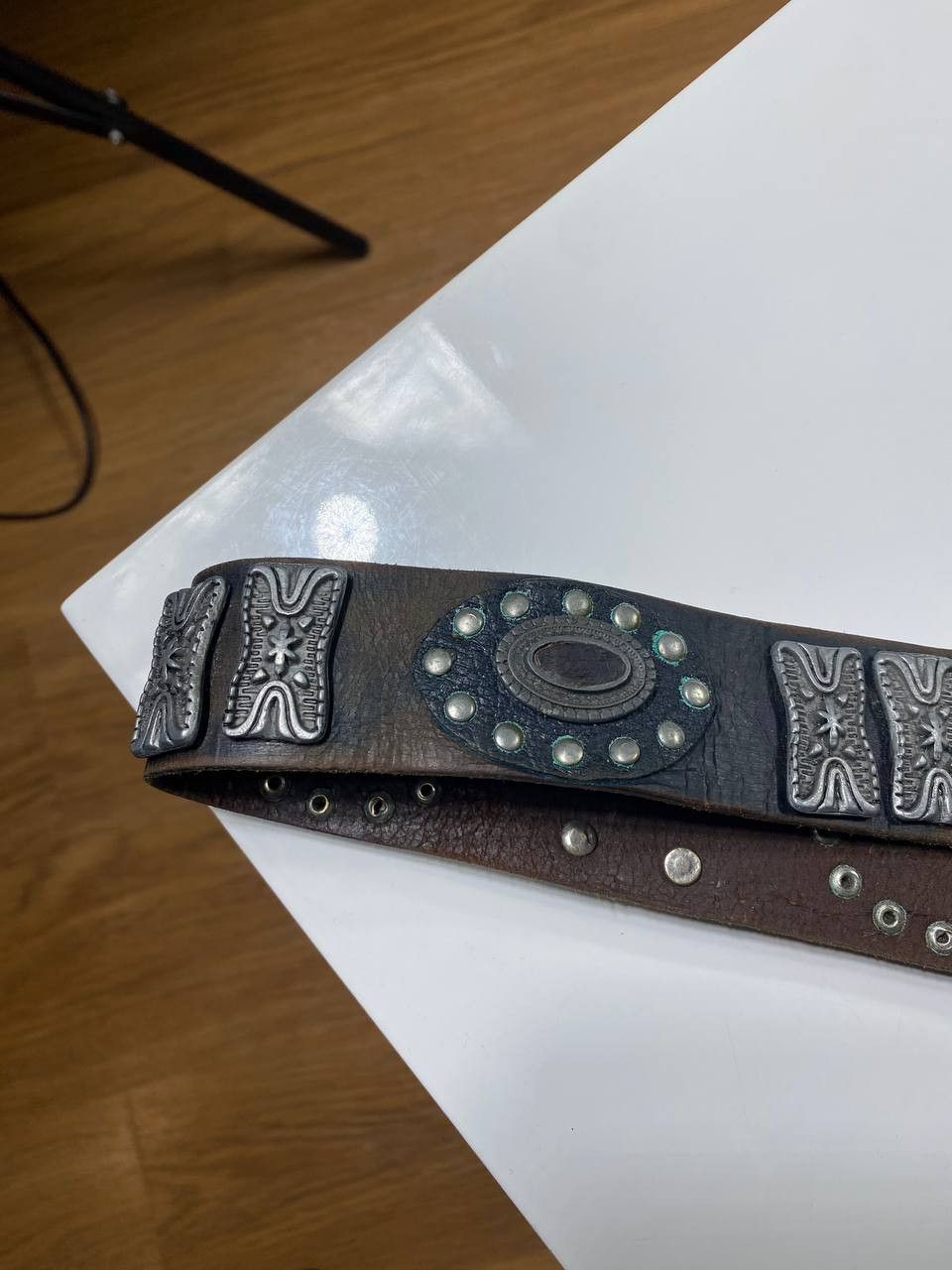 Vintage Vintage leather rhinestones belts BB Simon style punk y2k Size ONE SIZE - 14 Thumbnail