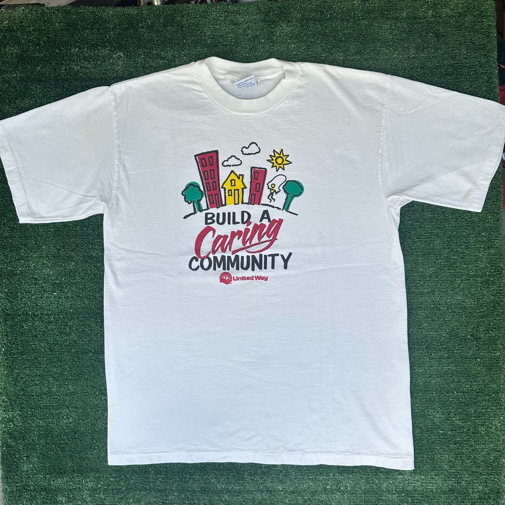 All Sport Vintage 90s Build a Caring Community T-Shirt Single Stitch N Size US L / EU 52-54 / 3 - 1 Thumbnail