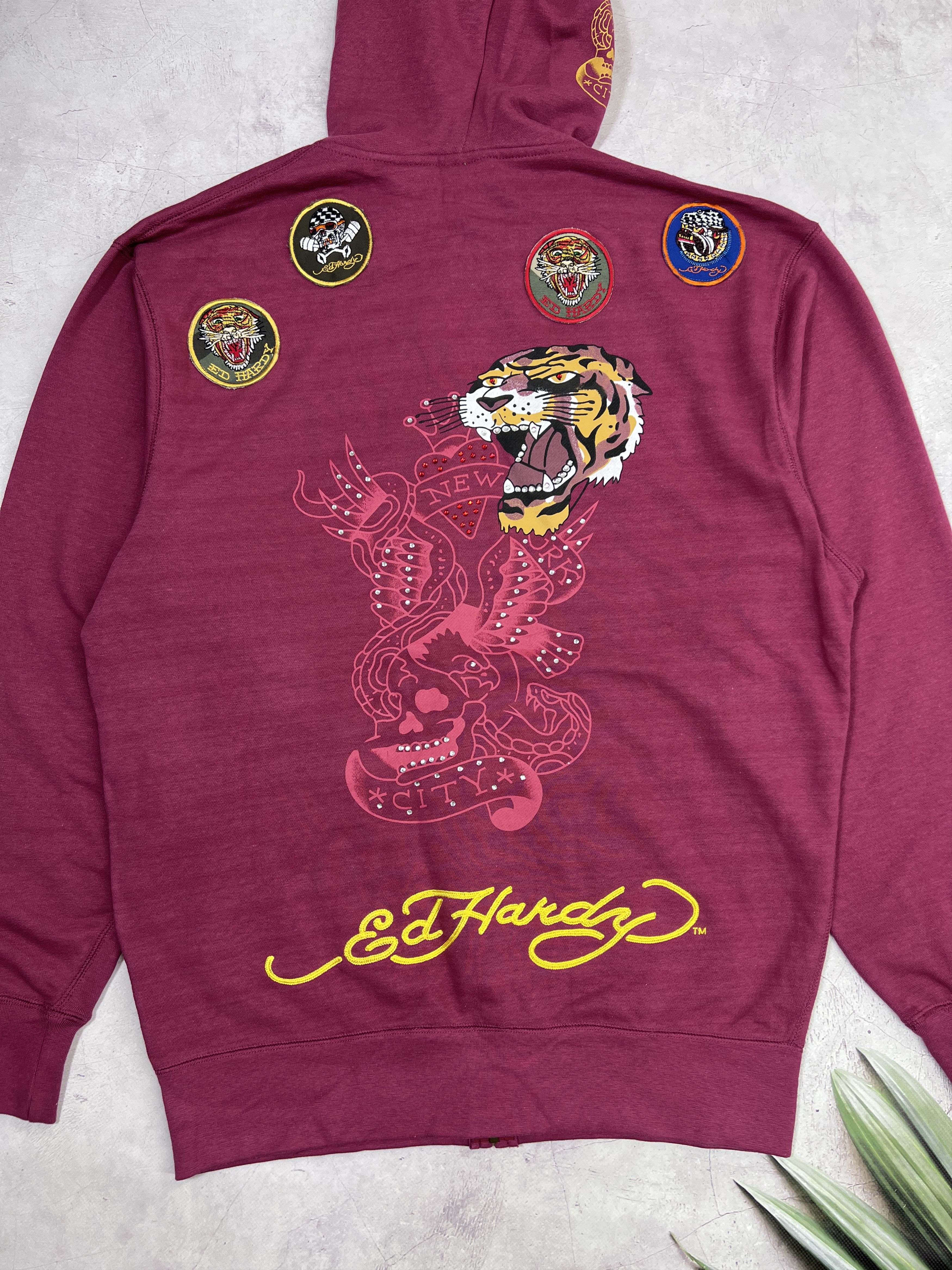 Ed Hardy Y2K Ed Hardy Zip Up Hoodie Christian Audigier Tiger & Skull Size US XL / EU 56 / 4 - 14 Thumbnail