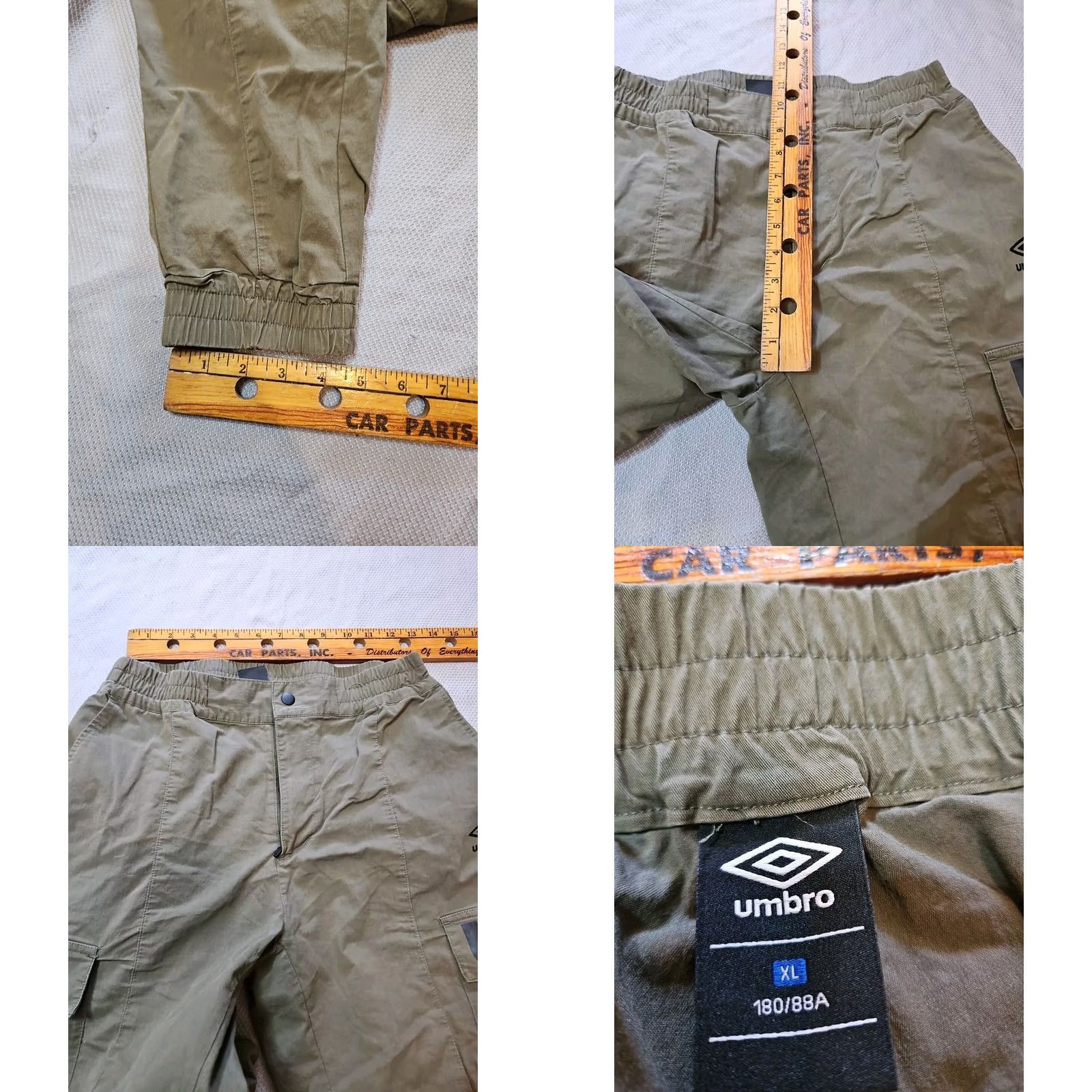 Umbro VINTAGE Umbro Cargo Pants Womens XL Green Logo Tapered Elastic Waist Ankle Shirt Size 40" / US 18 - 8 Thumbnail