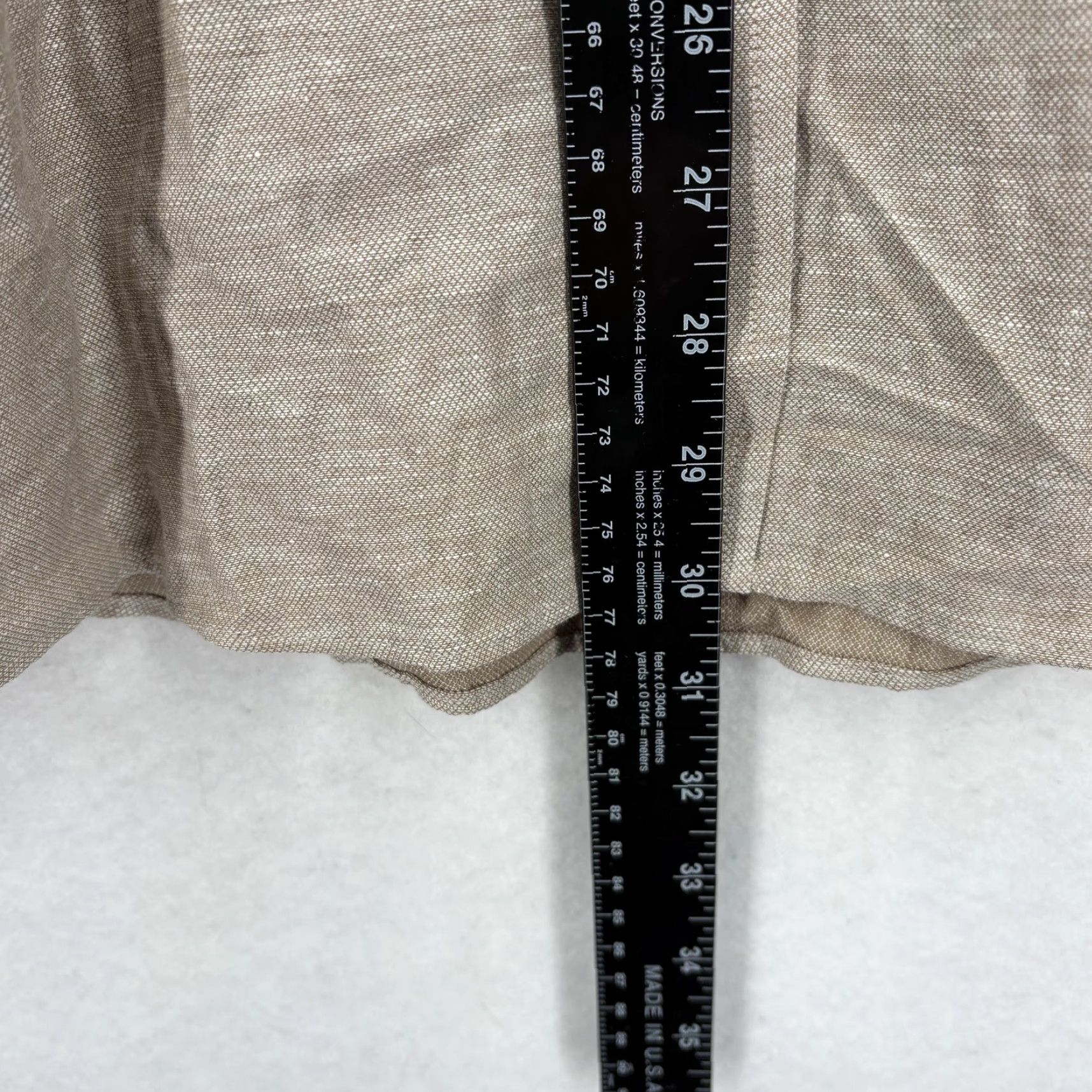Stafford Stafford Shirt Mens XL Beige Cotton Linen Long Sleeve Button Front Casual Preppy Size US XL / EU 56 / 4 - 6 Thumbnail