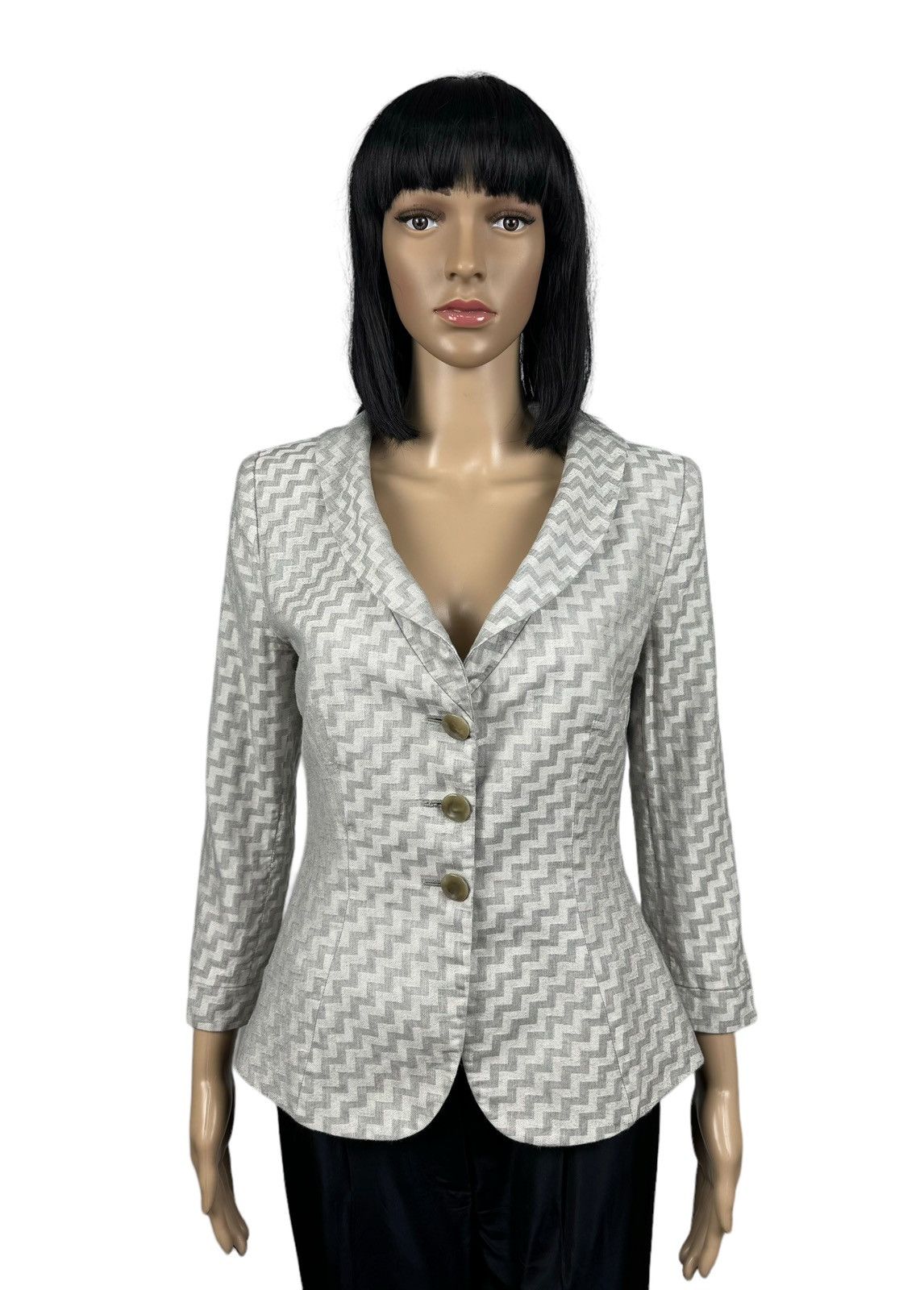 Giorgio Armani Giorgio Armani Silk-Wool Blazer Geometric Pattern size 46 Size L / US 10 / IT 46 - 1 Thumbnail