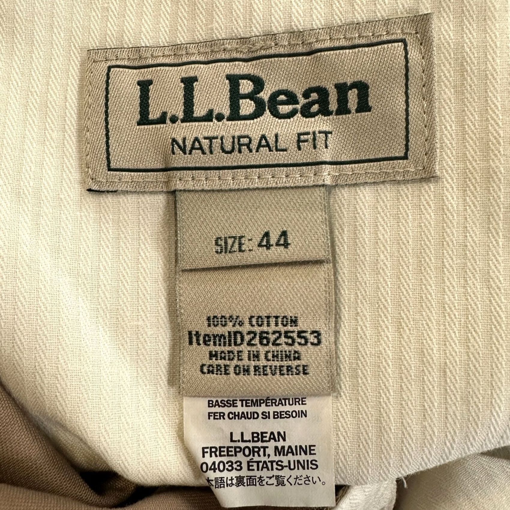 Vintage L.L. Bean Pants Mens 44 Tan Dress Chinos Natural Fit Flat Front Flap Pockets NEW Mens 44 Tan Chinos Flat Front Size US 44 / EU 60 - 4 Thumbnail