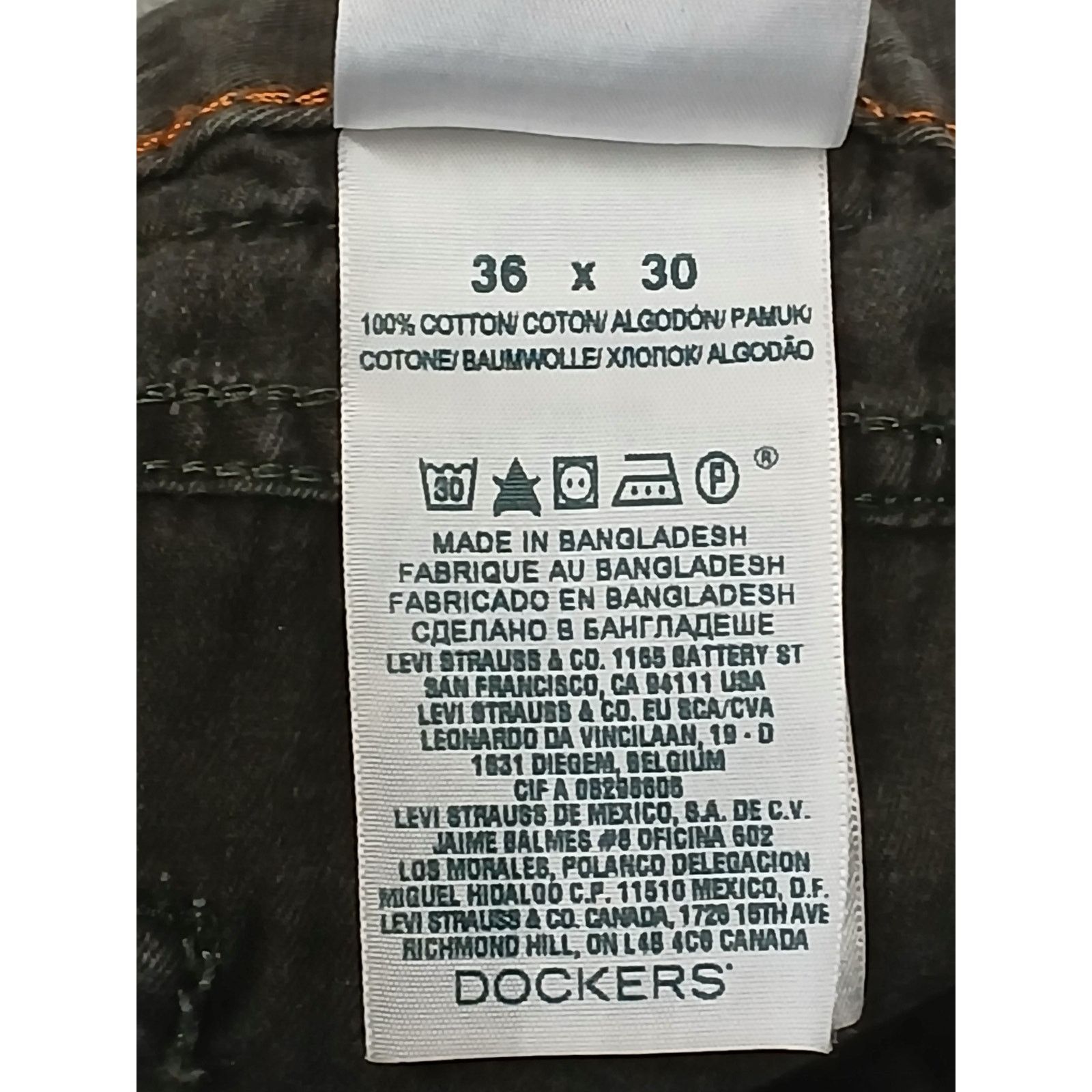 Dockers Dockers (36x30) Men's Charcoal Straight Fit Denim Jeans Size US 36 / EU 52 - 9 Thumbnail