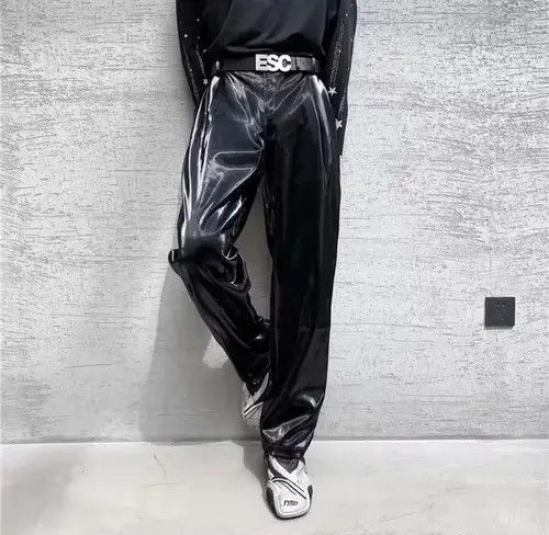 Japanese Brand × Jean Leather navy men basic pants Size US 32 / EU 48 - 2 Thumbnail