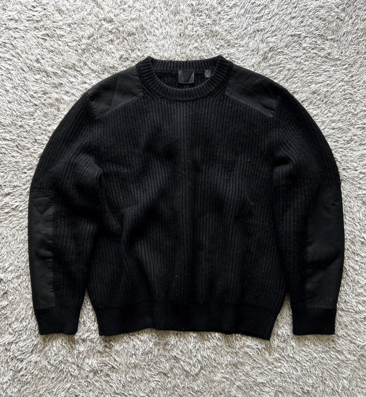 Burberry 💥GRAIL💥 BURBERRY CONTRAST PANEL RIB KNIT WOOL SWEATER Size US L / EU 52-54 / 3 - 1 Thumbnail