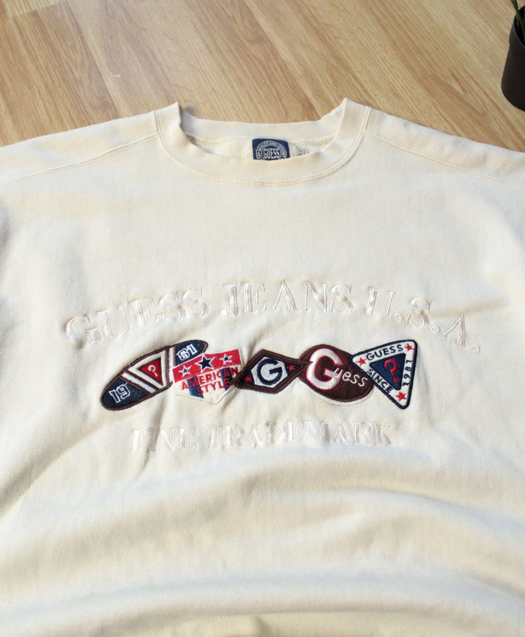 Guess × Vintage 🔥 Vintage Guess Jeans USA Baggy Oversize Y2K Sweatshirt Size US L / EU 52-54 / 3 - 2 Thumbnail