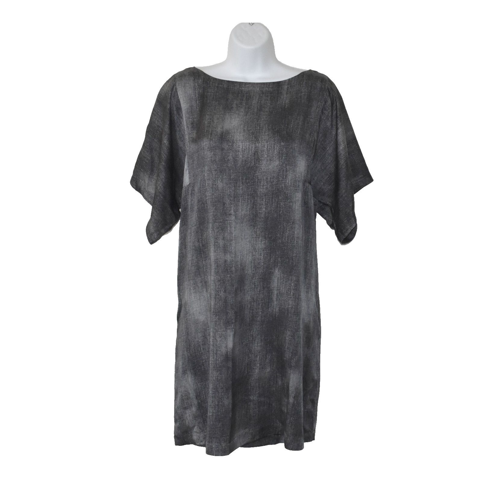 Eileen Fisher NEW EILEEN FISHER Silk Cotton Hazy Print Mini Shift Dress M Size M / US 6-8 / IT 42-44 - 2 Thumbnail