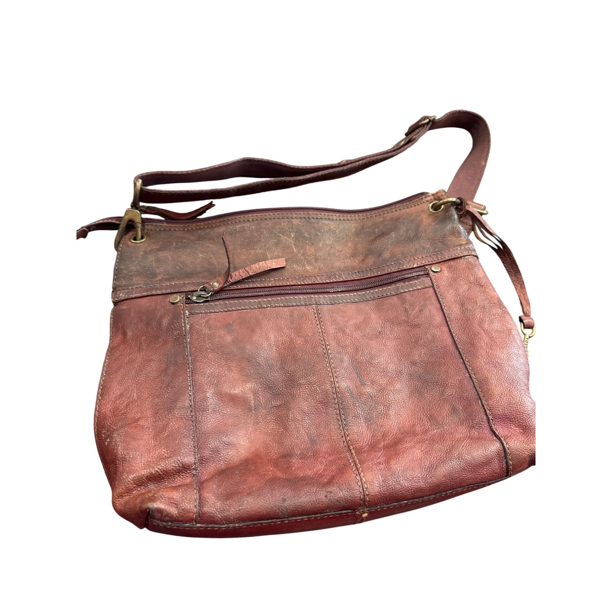 Fossil Fossil Womens Brown Leather Vintage Crossbody Handbag SKU 86 Size ONE SIZE - 7 Thumbnail