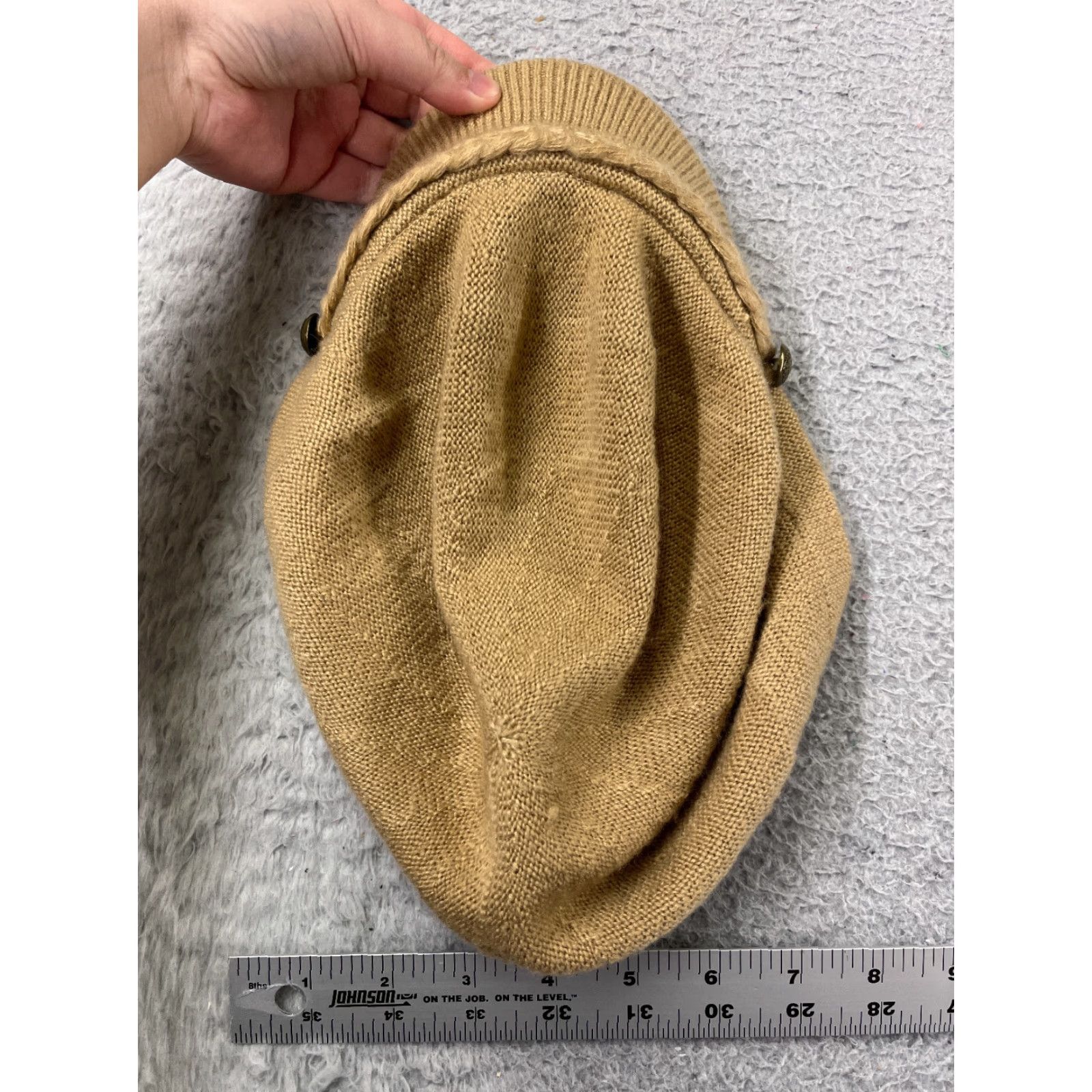 JCPenney JCPenney Beanie Hat Womens One Size Beige Acrylic Knit Brim Bill 100% Acrylic Beanie - J. C. Penney Womens Size ONE SIZE - 4 Thumbnail