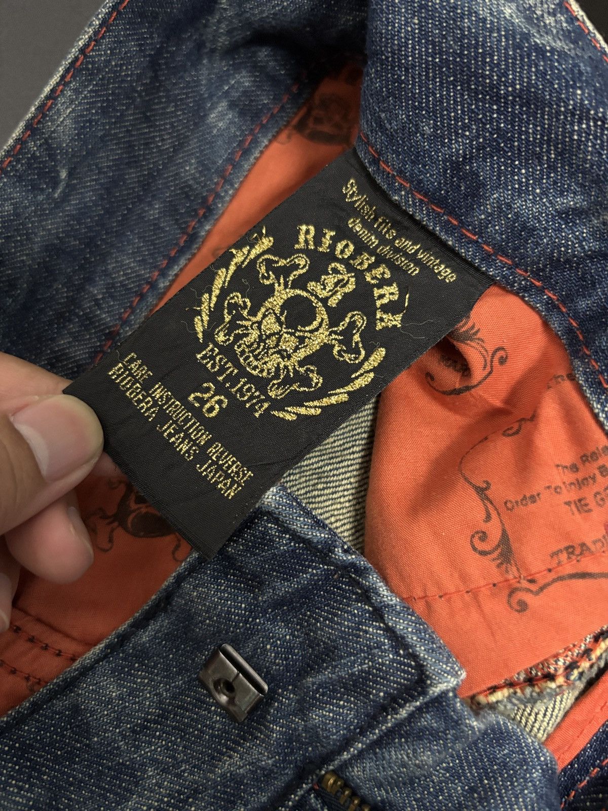 Japanese Brand Riobera Jeans Wide Flare Denim Jeans Size 31" - 8 Thumbnail