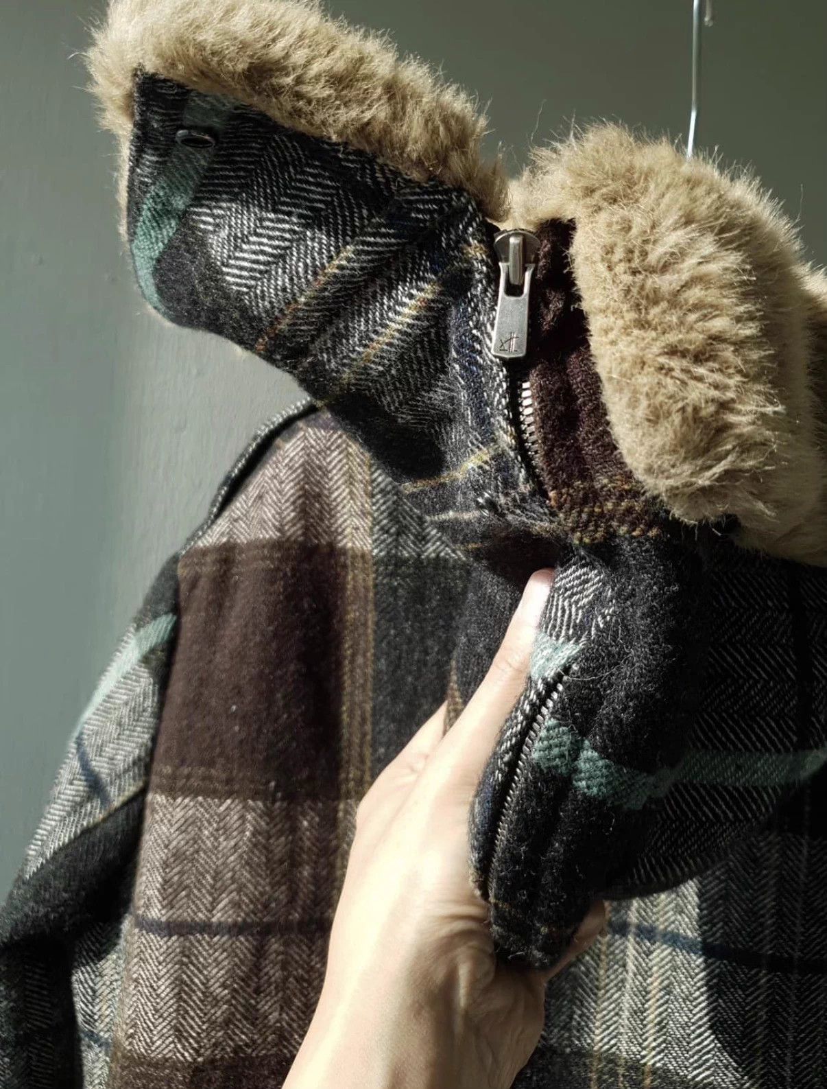 Yohji Yamamoto Yohji Yamamoto YS N2B Stand Collar Check Lamb Filled Jkt Size US M / EU 48-50 / 2 - 7 Thumbnail