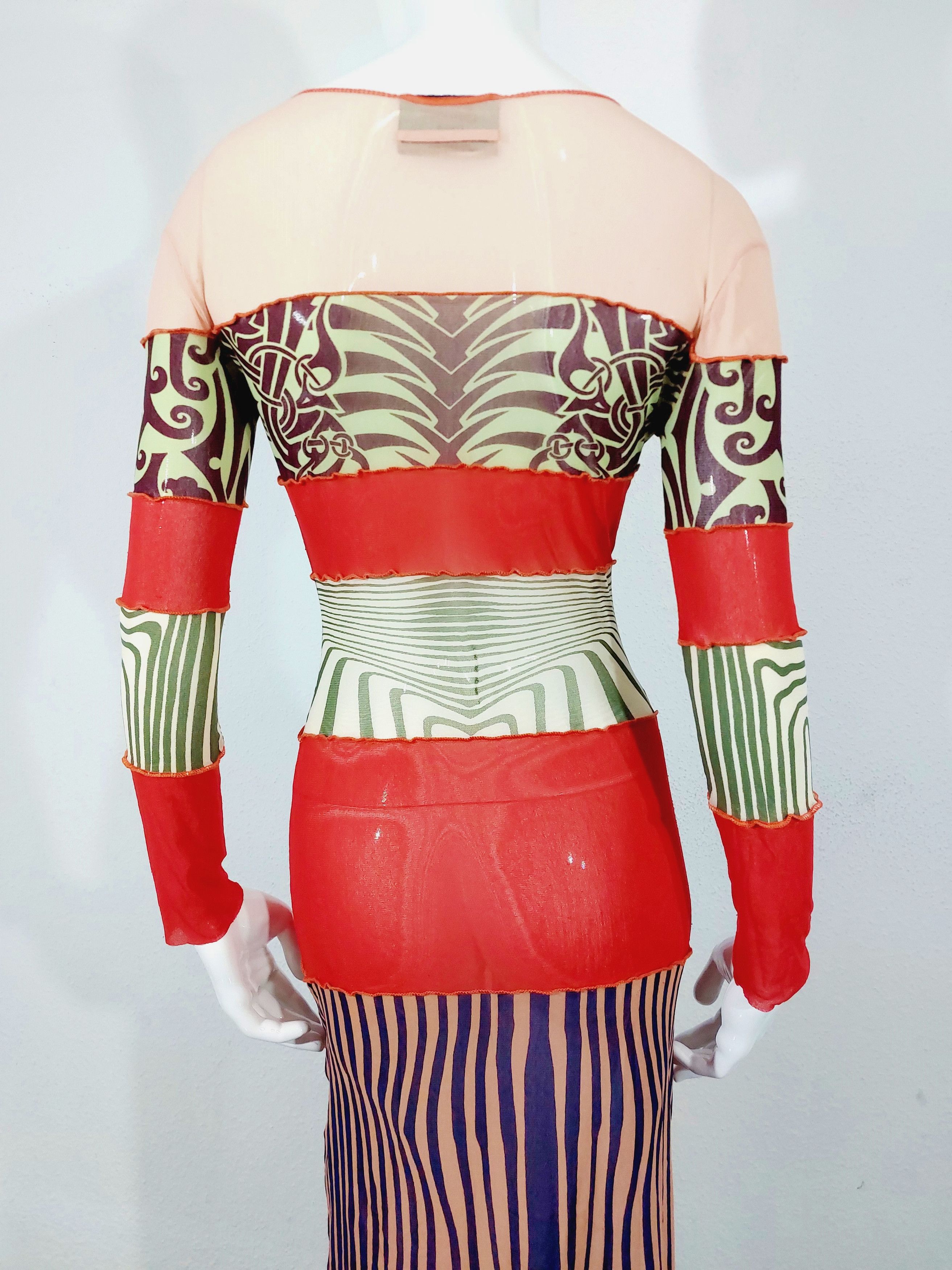 Jean Paul Gaultier Jean Paul Gaultier Maori Tatouages Optical Venus Dress Size S / US 4 / IT 40 - 12 Thumbnail