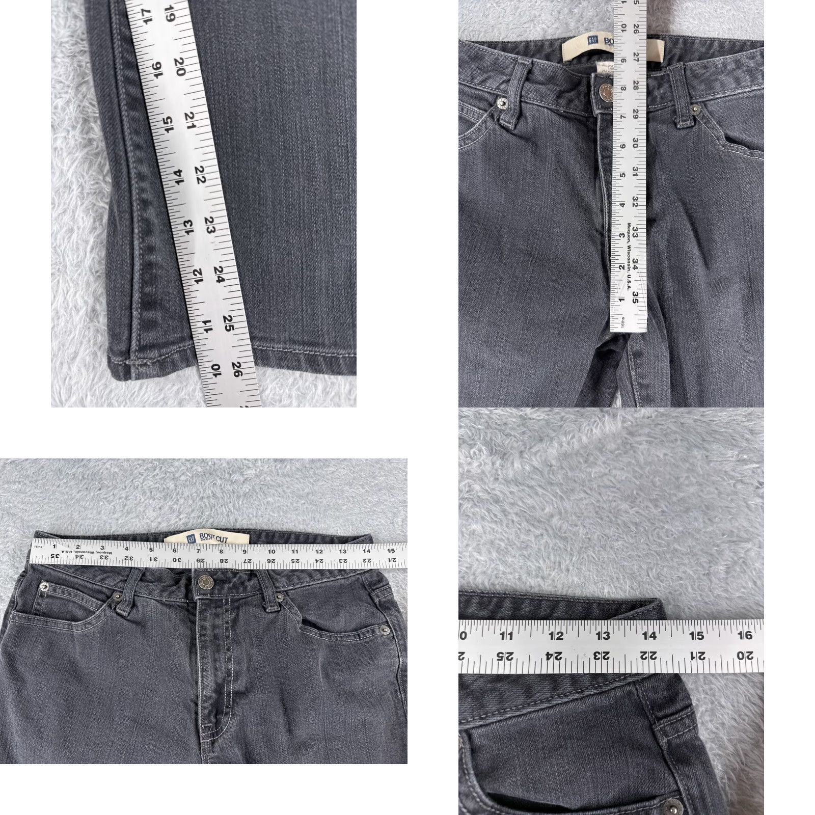 Gap GAP Jeans Womens 6 Gray Denim Bootcut Low Rise 27x26 Cotton Blend 27 26 Inseam 26 5-Pocket Design Regular Stretch City Size 28" / US 6 / IT 42 - 8 Thumbnail
