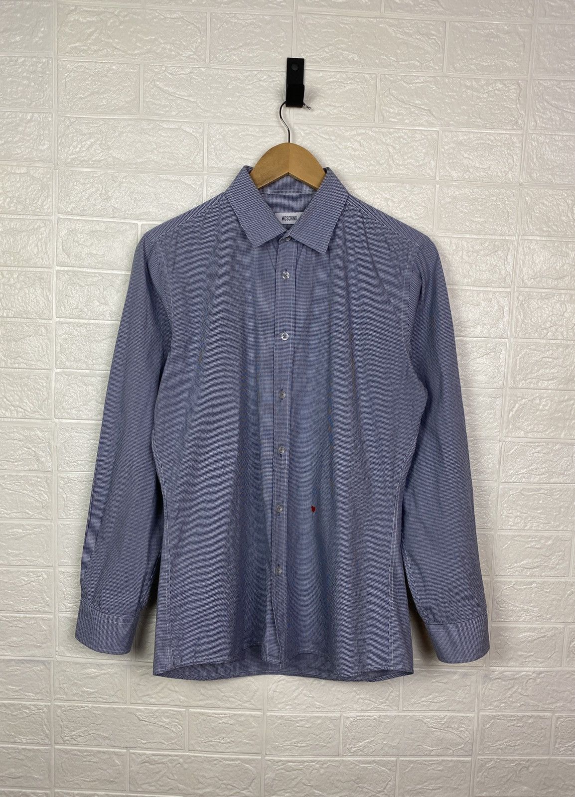Moschino MOSCHINO BLUE BENGAL STRIPE HEART SHIRT Size US M / EU 48-50 / 2 - 1 Thumbnail