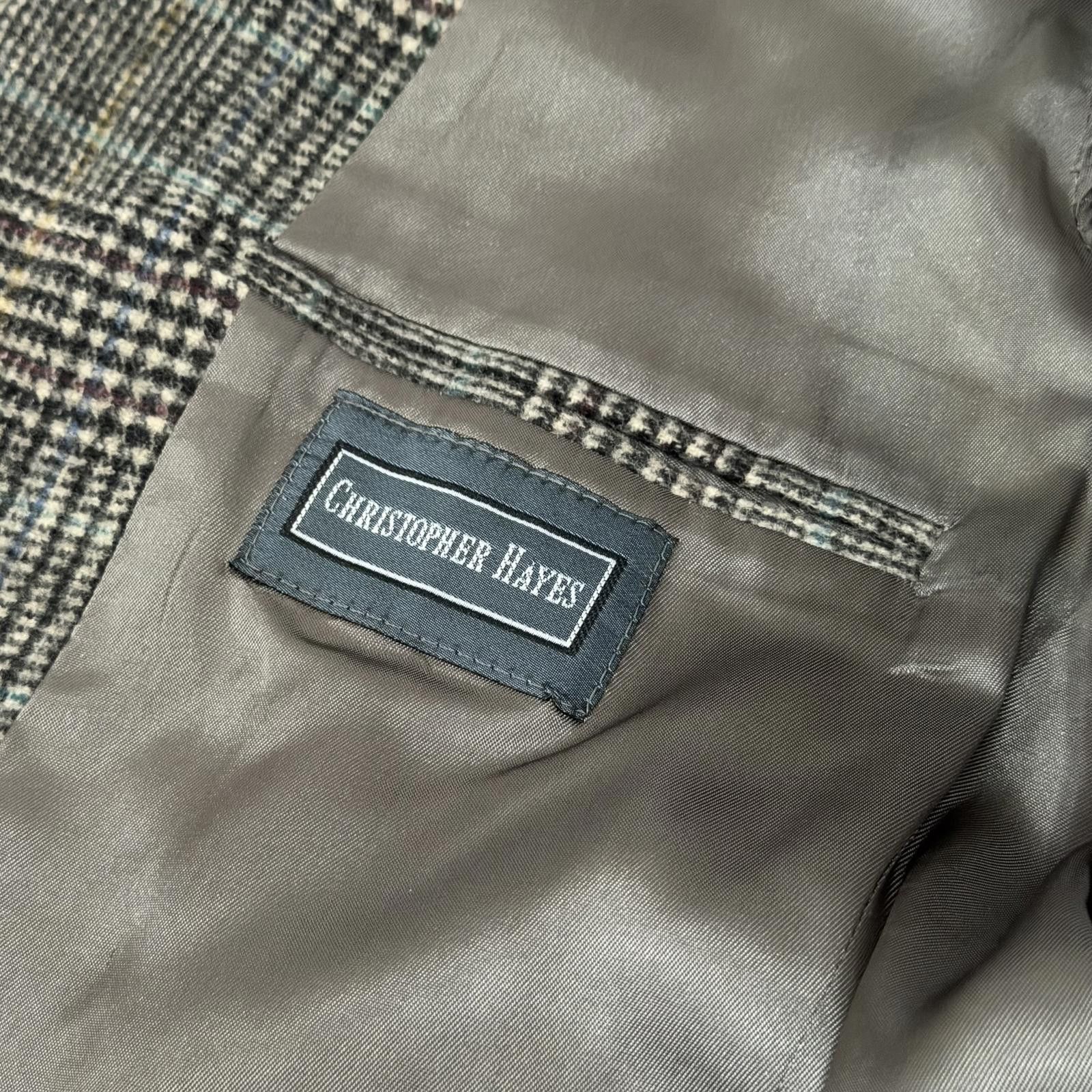 Other Vintage 80s Plaid Wool Blazer Jacket Christopher Hayes Size 38R - 3 Thumbnail