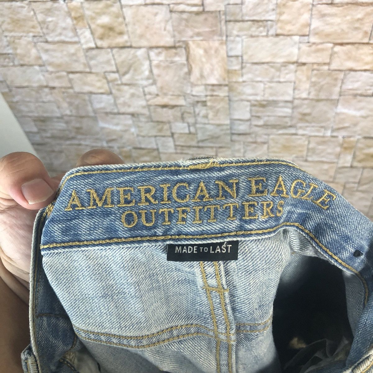 Japanese Brand American Eagle Outfitters Blue Distressed Denim Pants #A57 Size US 29 - 19 Thumbnail