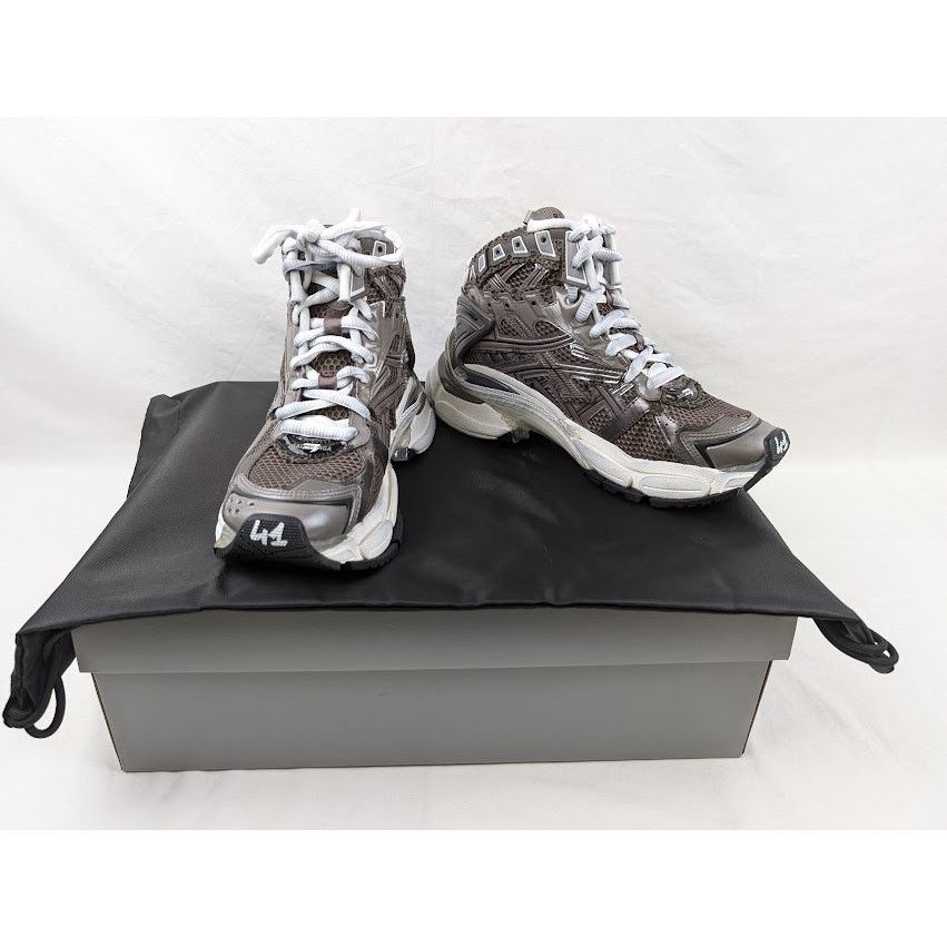 Balenciaga o1rshd1 Runner Hi-Top Sneakers in Grey/White/Black Size US 8 / EU 41 - 14 Thumbnail