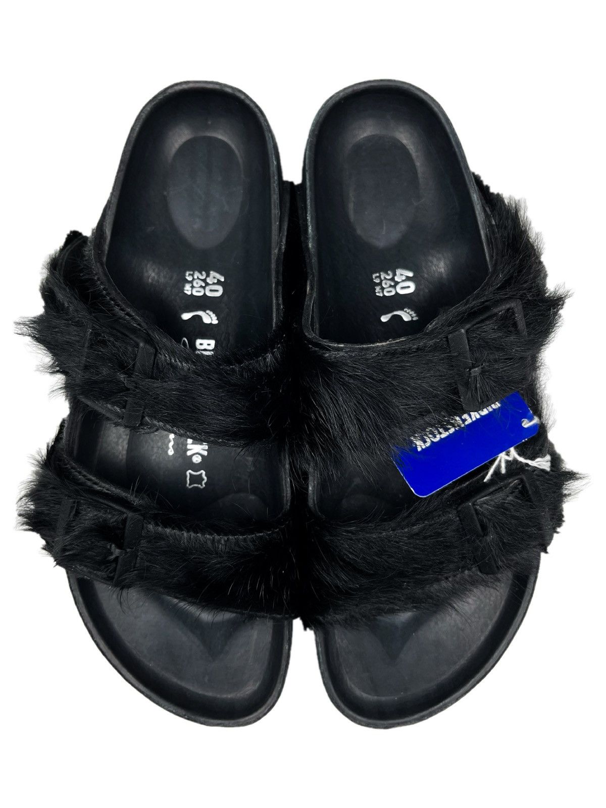 BIRKENSTOCK X RICK OWENS PONY HAIR FUR ARIZONA BIRKENSTOCK SANDALS