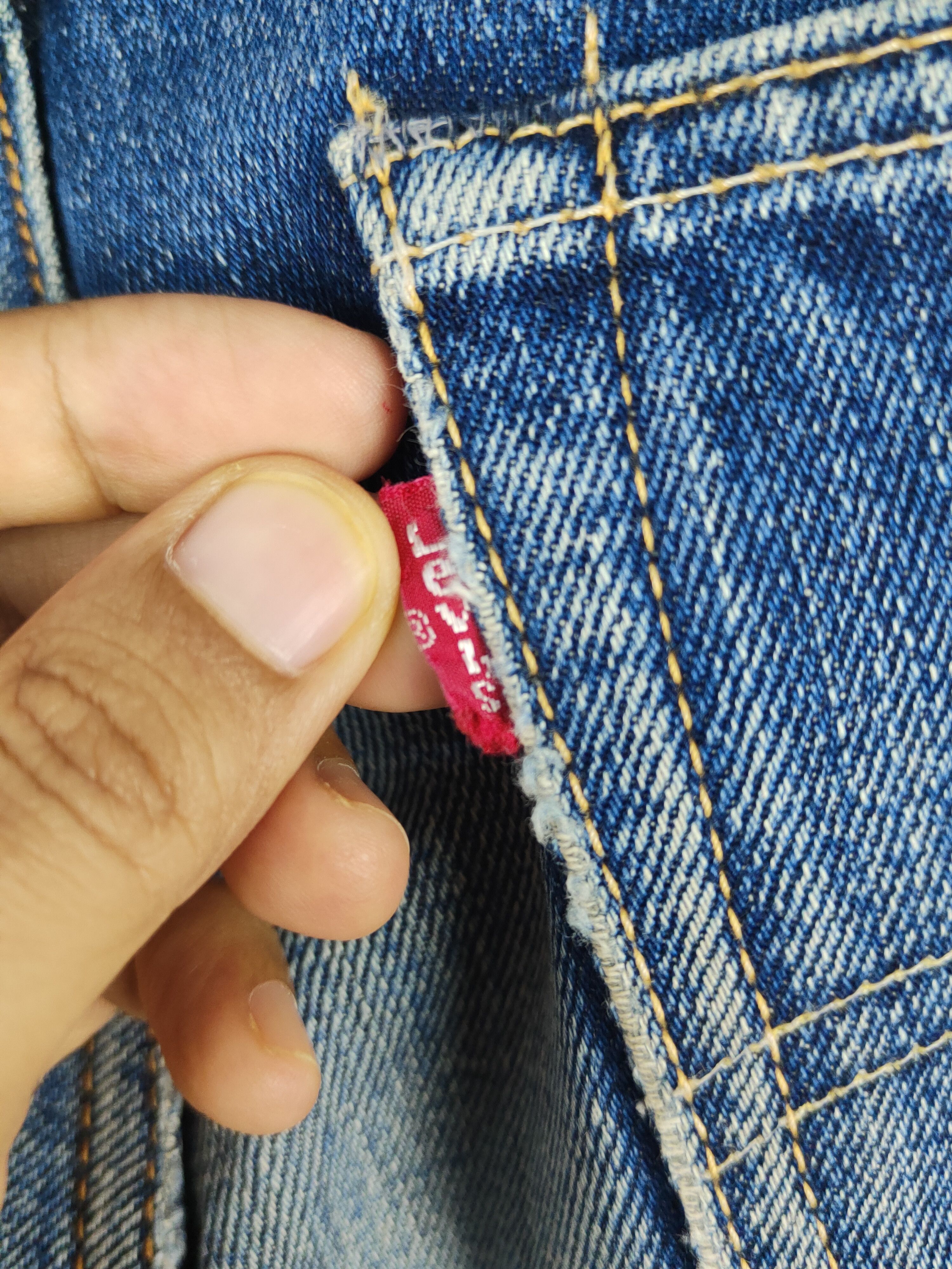 Levi's Vintage Levis 502 Redline Selvedge Faded Blue Jeans #W1323 Size US 33 - 9 Thumbnail