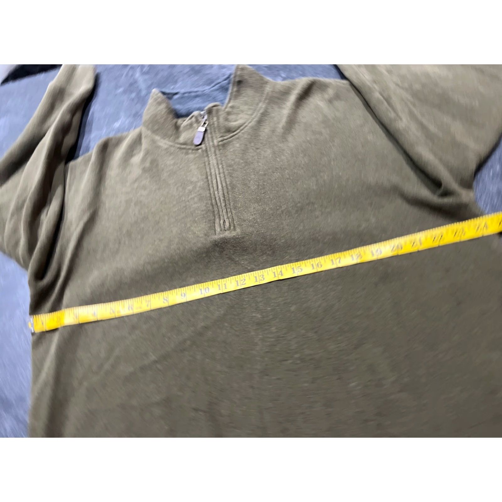 Orvis VINTAGE Orvis Sweater Men's Large Green Cotton 1/4 Zip Pullover Size US L / EU 52-54 / 3 - 7 Thumbnail