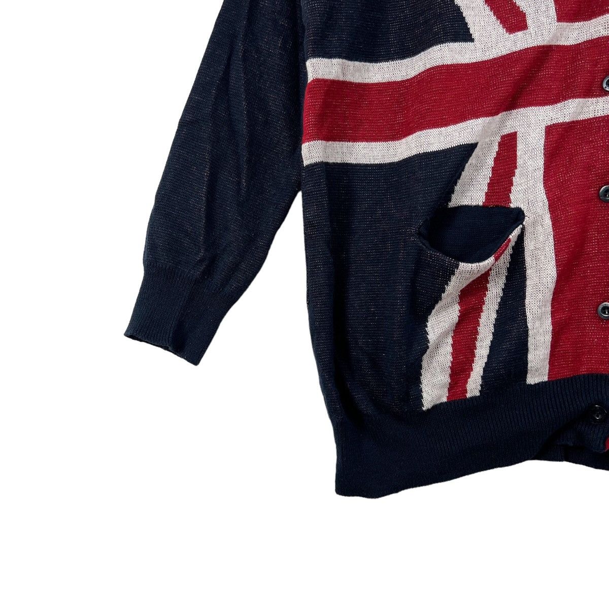 Vintage The Famous UK INFLUENCE CIRCUS Great Britain Flag Cardigan Size L / US 10 / IT 46 - 5 Thumbnail