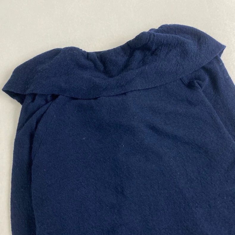 Y's Y's Navy wool irregular lace neckline shirt Size US L / EU 52-54 / 3 - 4 Thumbnail