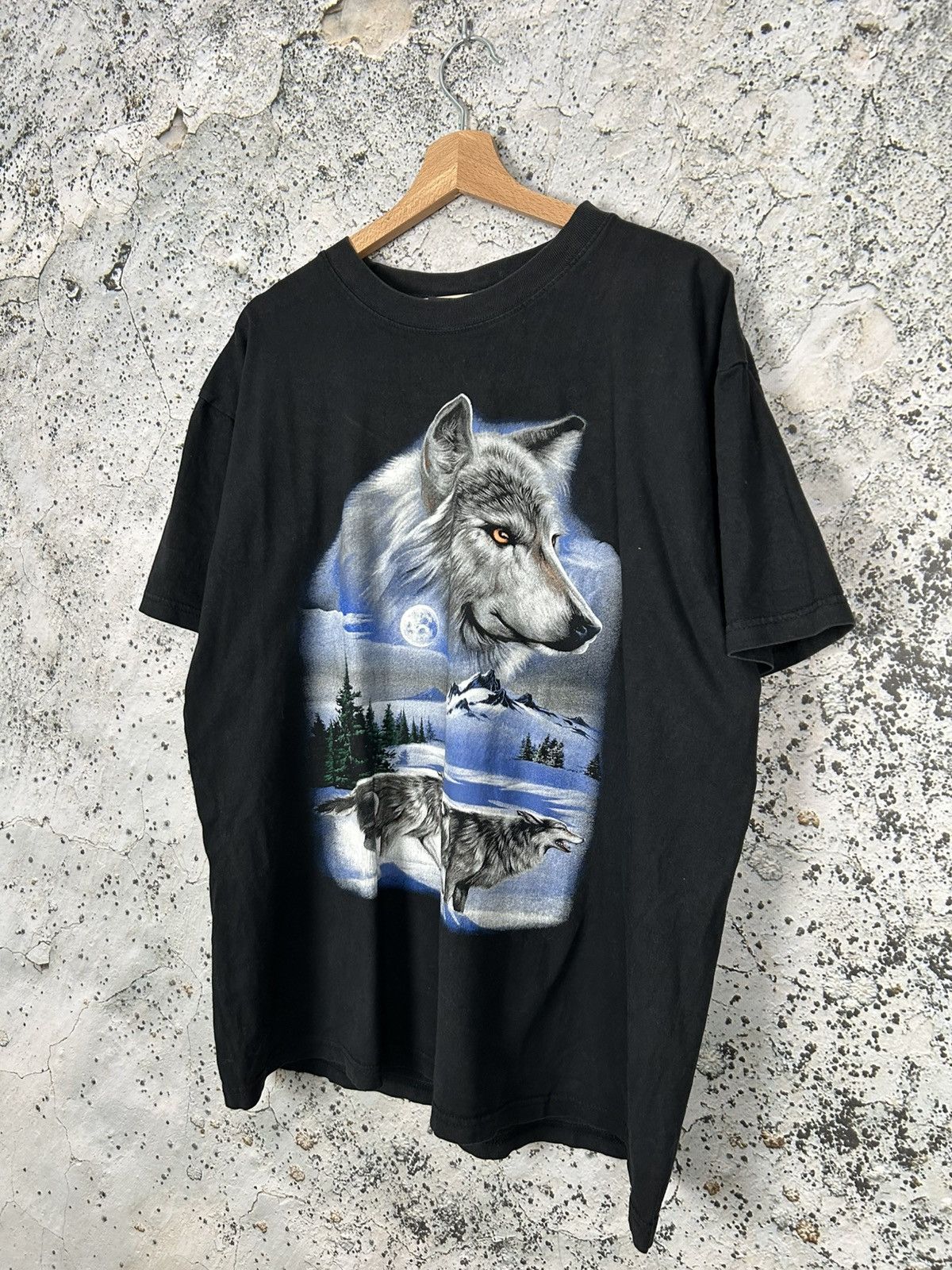 Vintage Vintage Grunge Wolf Animal Graphic Tee 90s Punk Avant Garde Size US XL / EU 56 / 4 - 2 Thumbnail