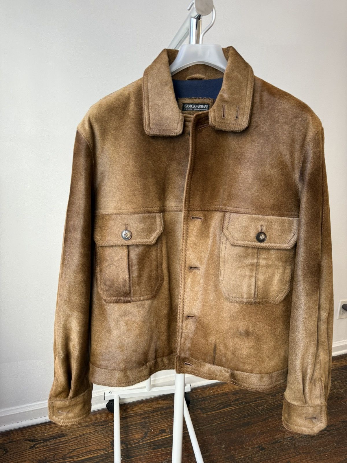 Giorgio Armani Calf Hair Leather Jacket FW1998 Size US M / EU 48-50 / 2 - 1 Thumbnail