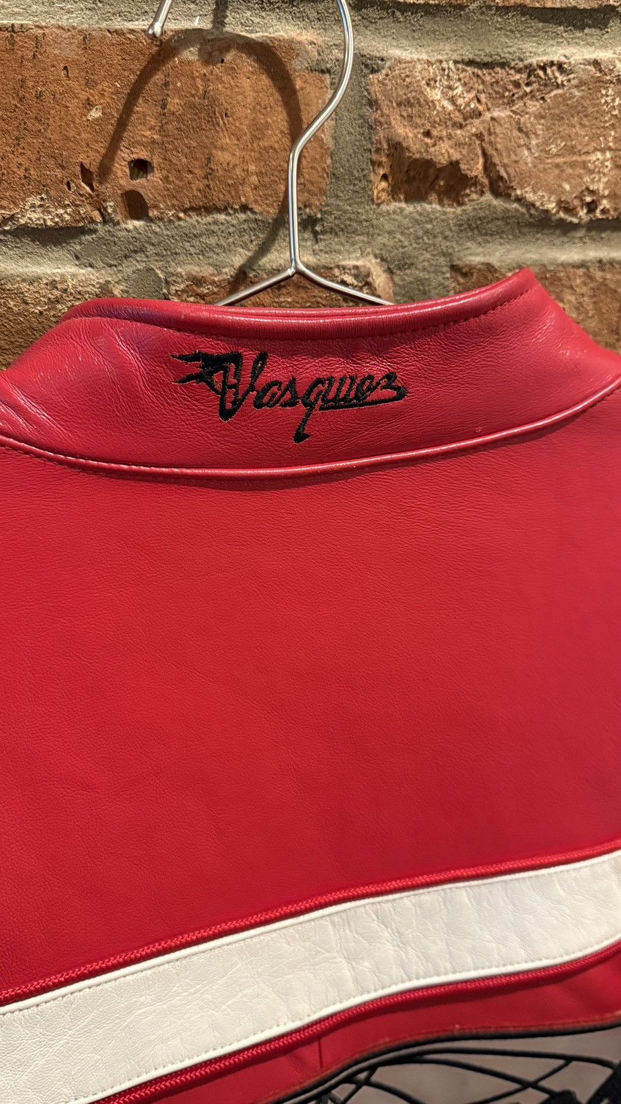 Vasque Vintage Vasque Red Leather Racing Jacket 90s Size US XXL / EU 58 / 5 - 10 Thumbnail