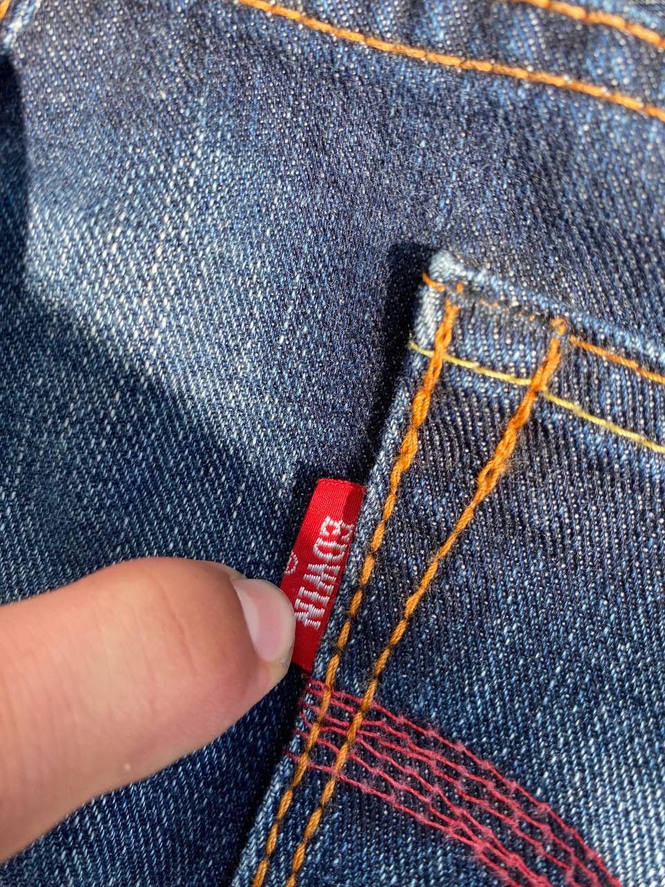 Edwin × Vintage 90's EDWIN RARE MADE IN JAPAN Y2K BAGGY JEANS POCKET LOGO Size US 33 - 5 Thumbnail