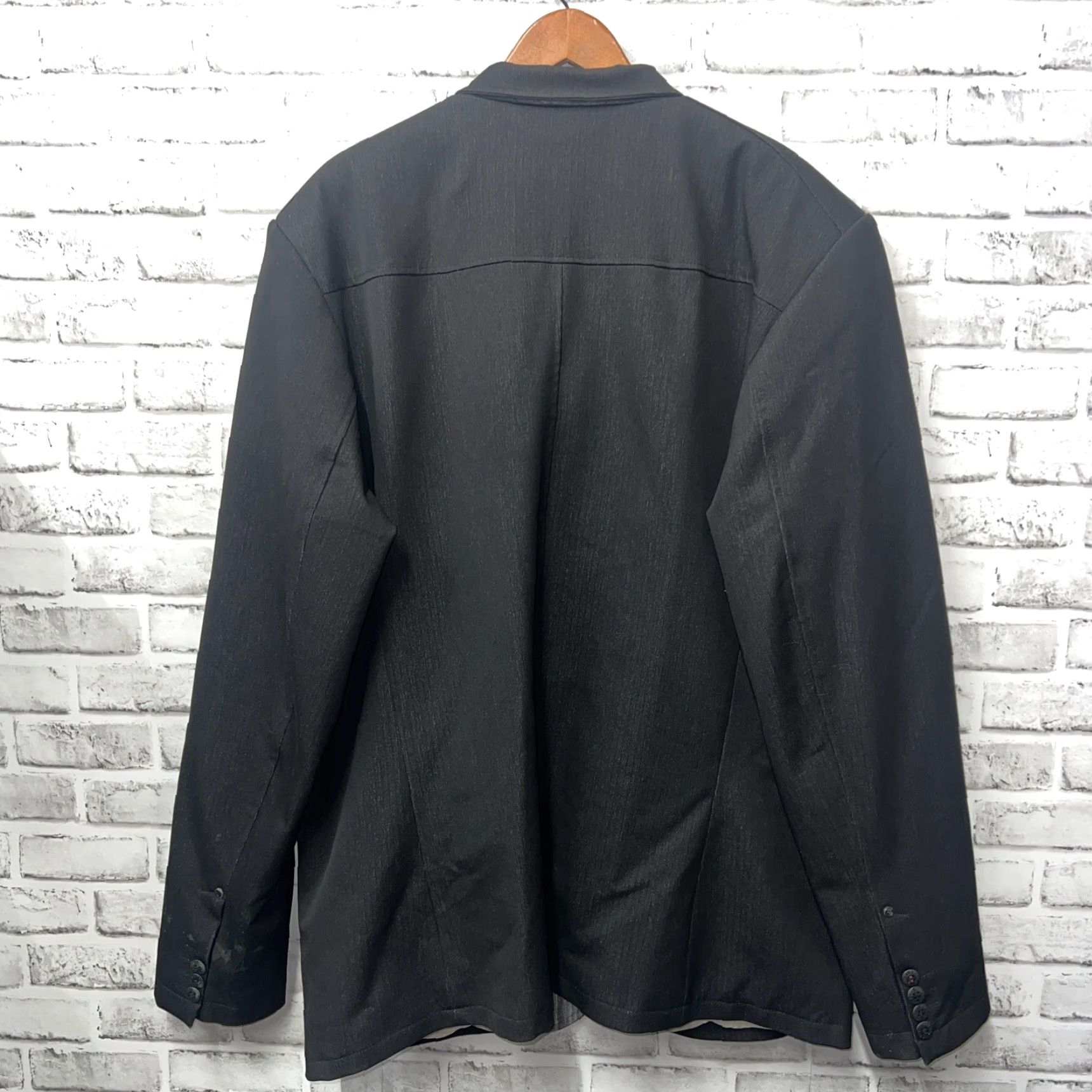 Vintage RNT23 Black Full Zip Coat Mens 54 Regular Polyester Overcoat Zip Coat Black Mens 54 RNT23 Size US L / EU 52-54 / 3 - 4 Thumbnail