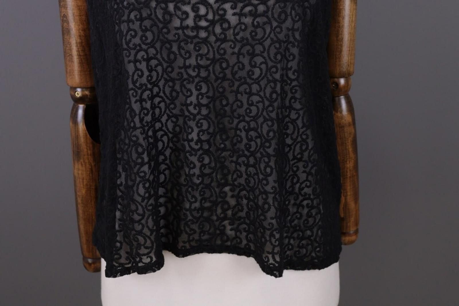 Designer Sarah Santos Black Mesh Sleveless Top Blouse Size S Size S / US 4 / IT 40 - 2 Thumbnail