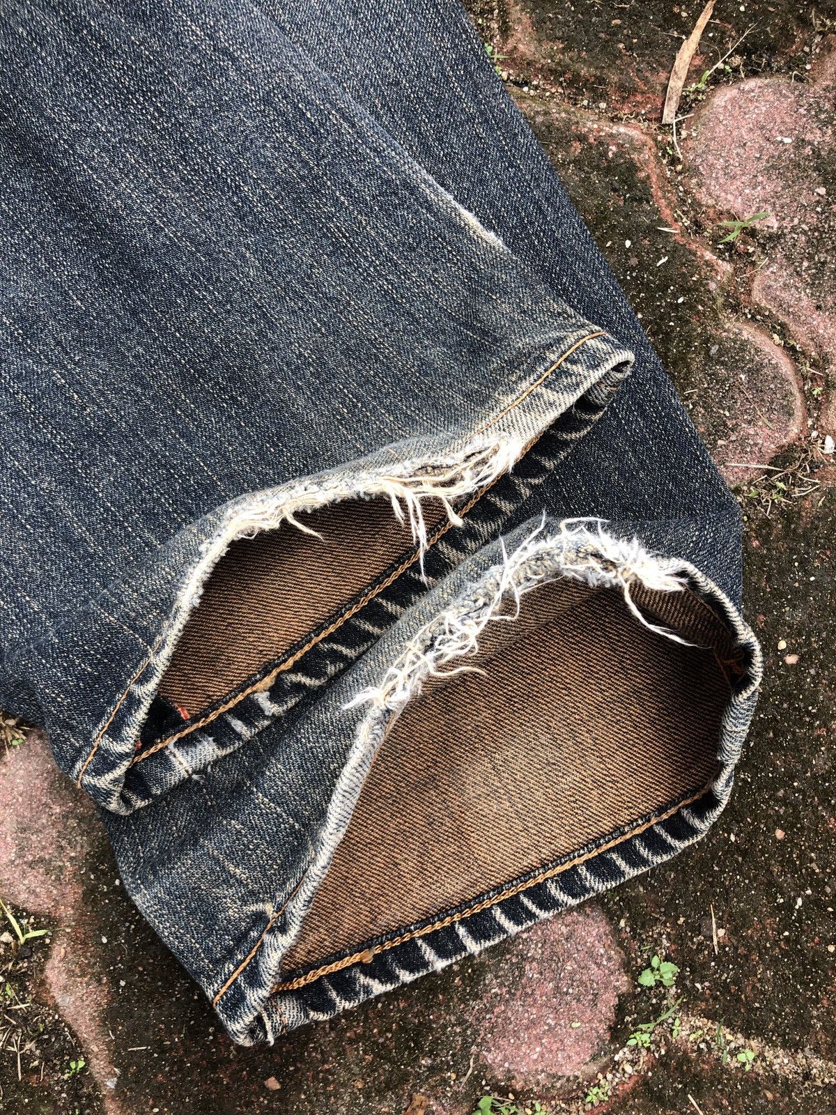 Edwin Vintage 80s Edwin 505 Selvedge Distressed Jeans Size US 33 - 7 Thumbnail