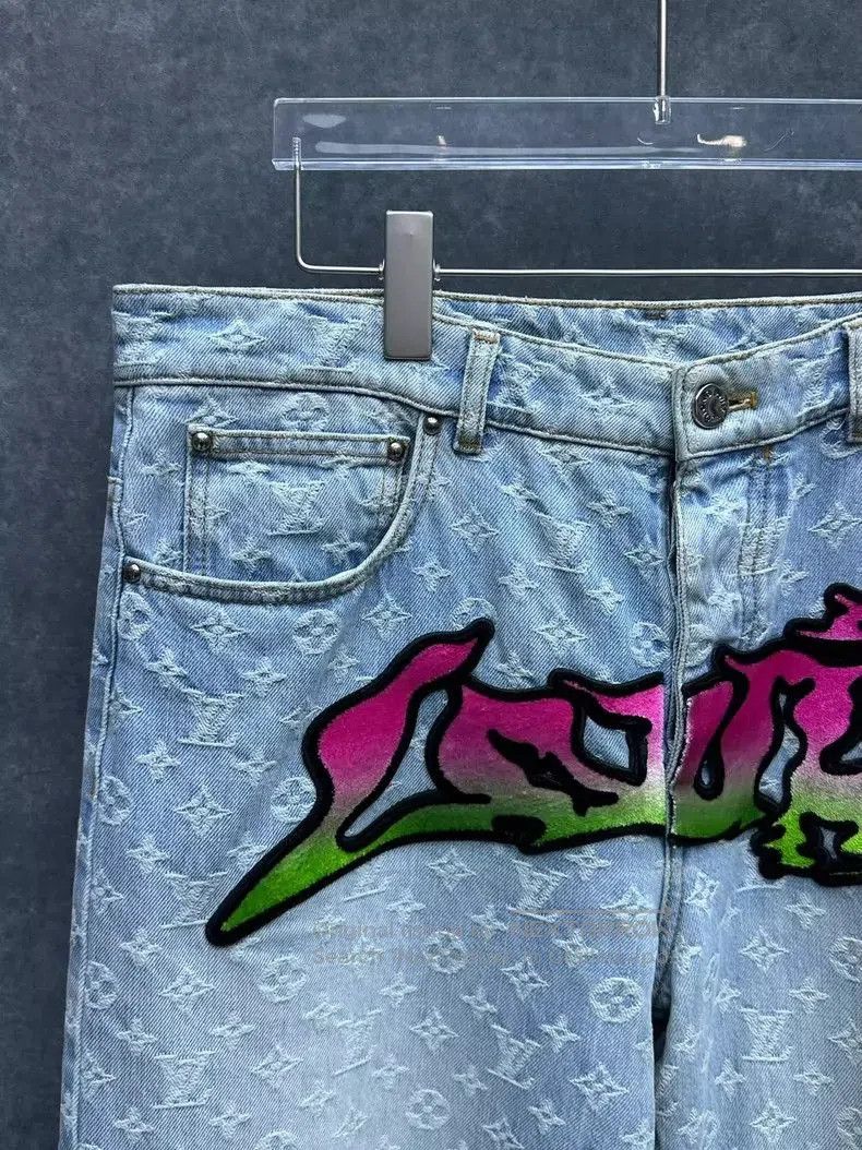 Louis Vuitton Louis Vuitton SS22 Graffiti Denim Pants. Size US 31 - 6 Thumbnail