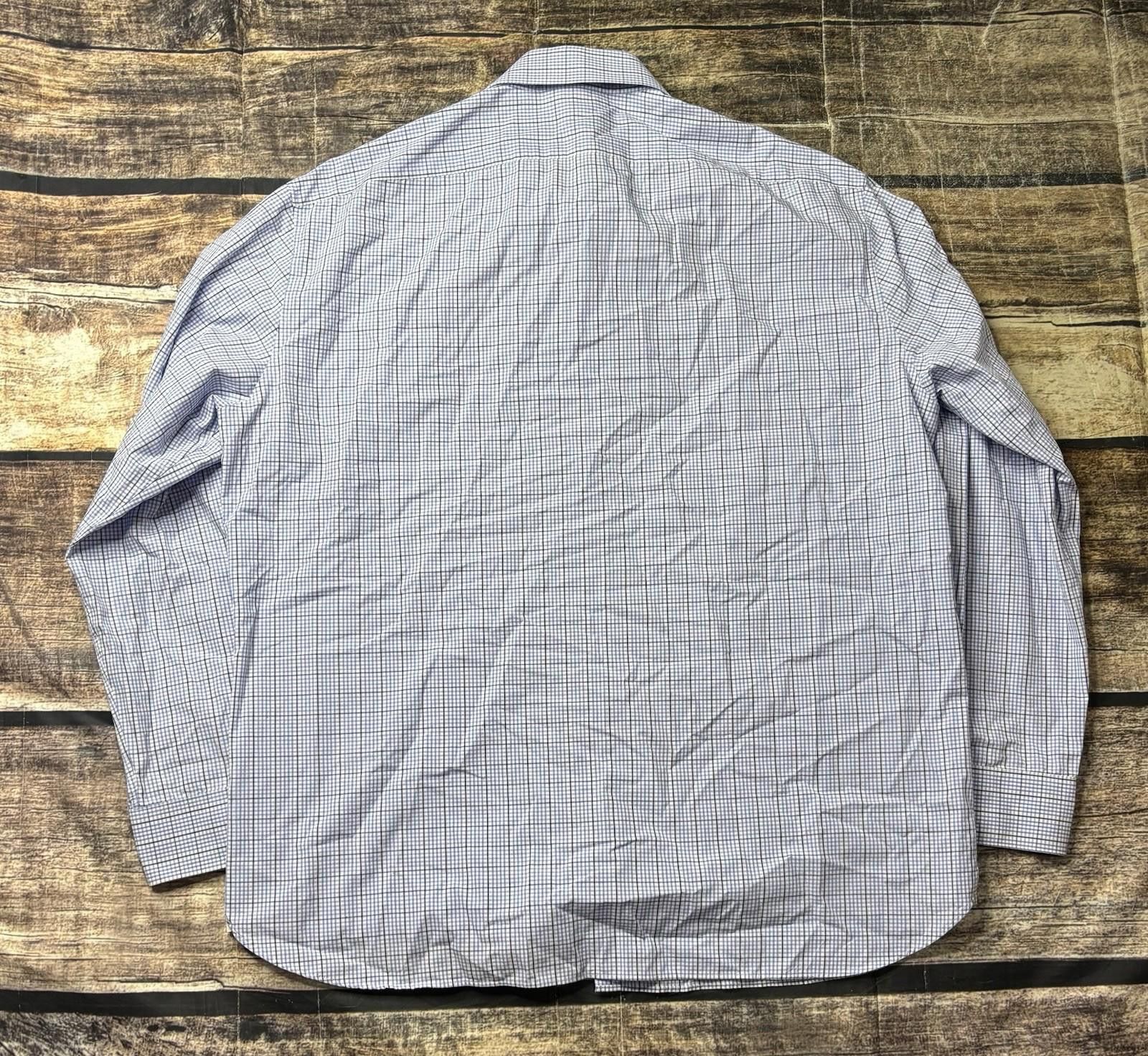 John Varvatos John Varvatos Shirt Men's 17.5 34/35 Plaid Cutaway Collar Size US XXL / EU 58 / 5 - 6 Thumbnail