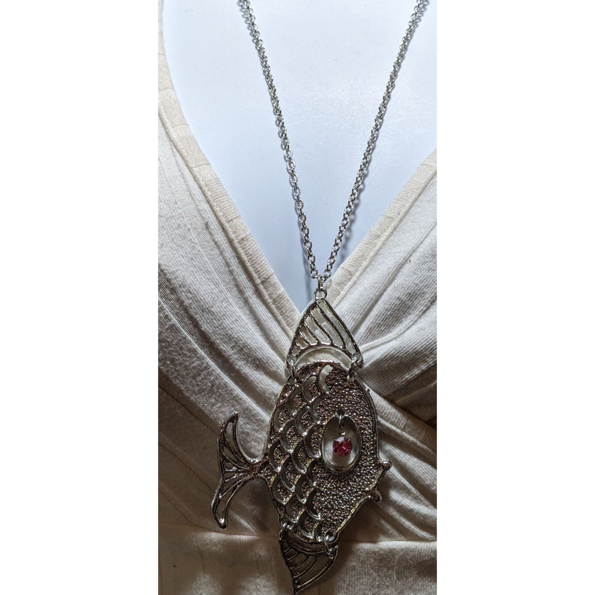 Other Vintage Silver Articulated Fish Necklace Size ONE SIZE - 8 Thumbnail