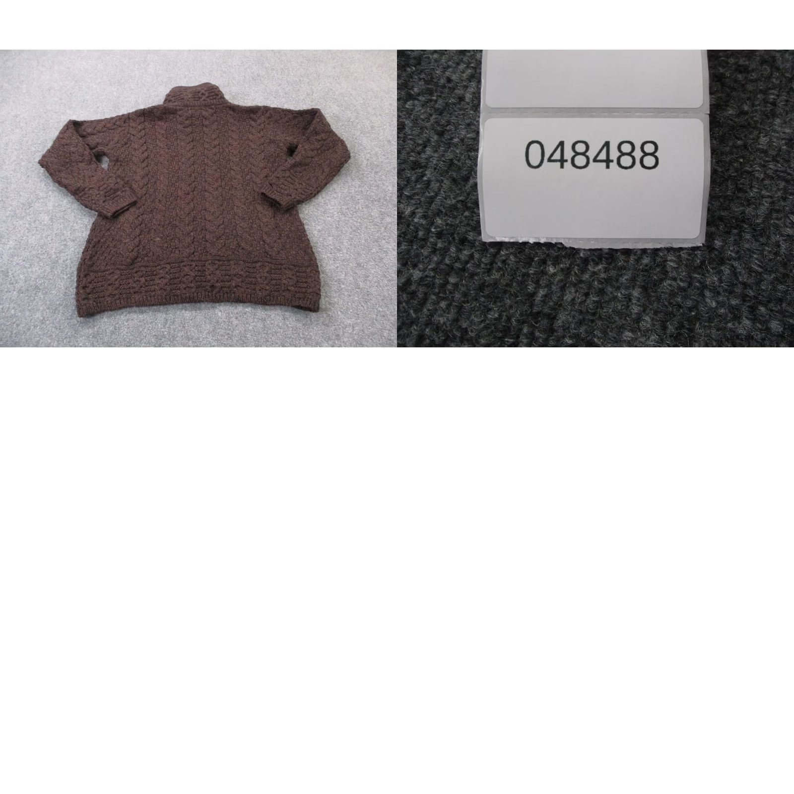 Vintage Arancrafts Sweater Jacket Women M Brown Merino Wool Ireland Cable Knit Chunky Size M / US 6-8 / IT 42-44 - 8 Thumbnail