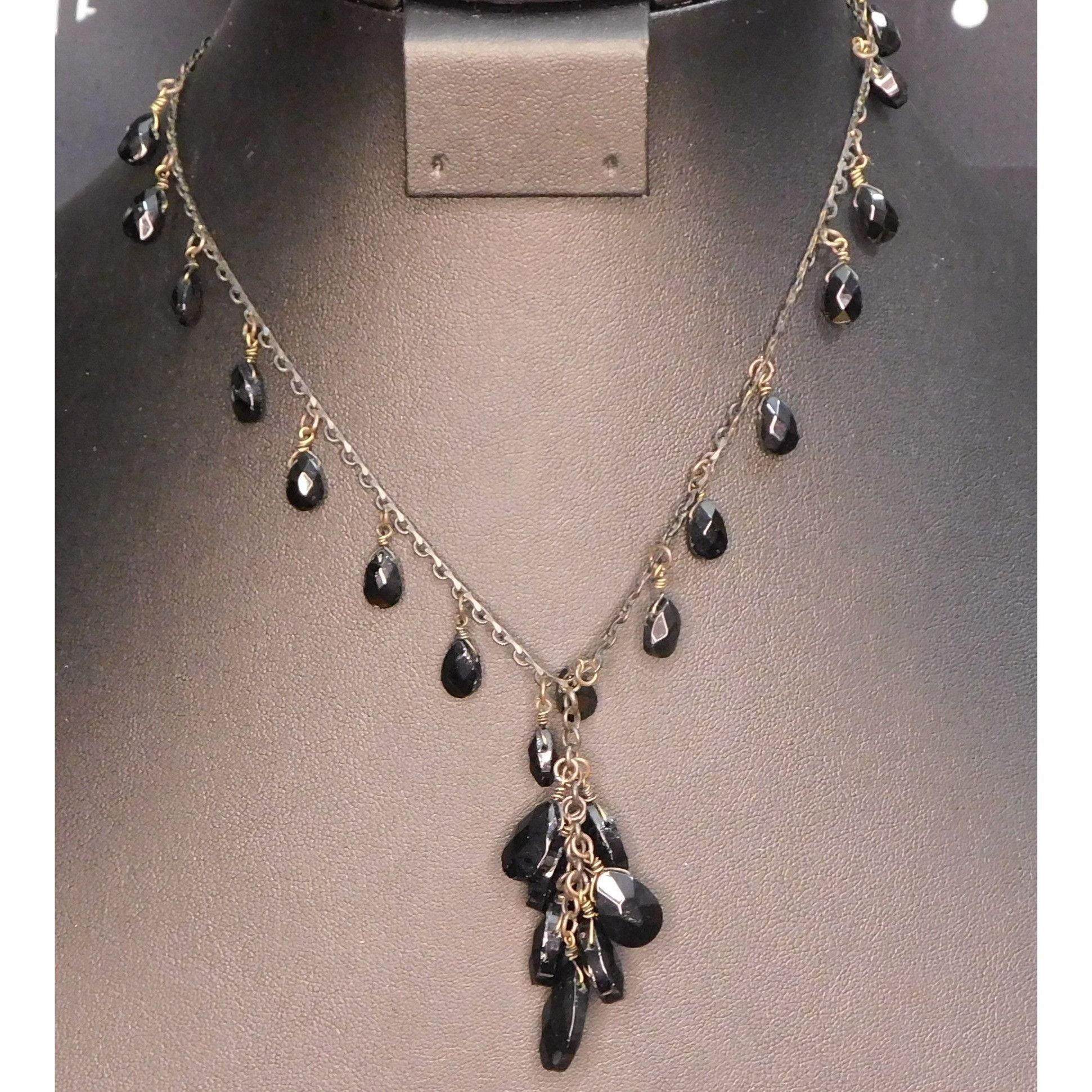 Other Gothic Teardrop Fringe Necklace With Gem Tassel Size ONE SIZE - 1 Thumbnail
