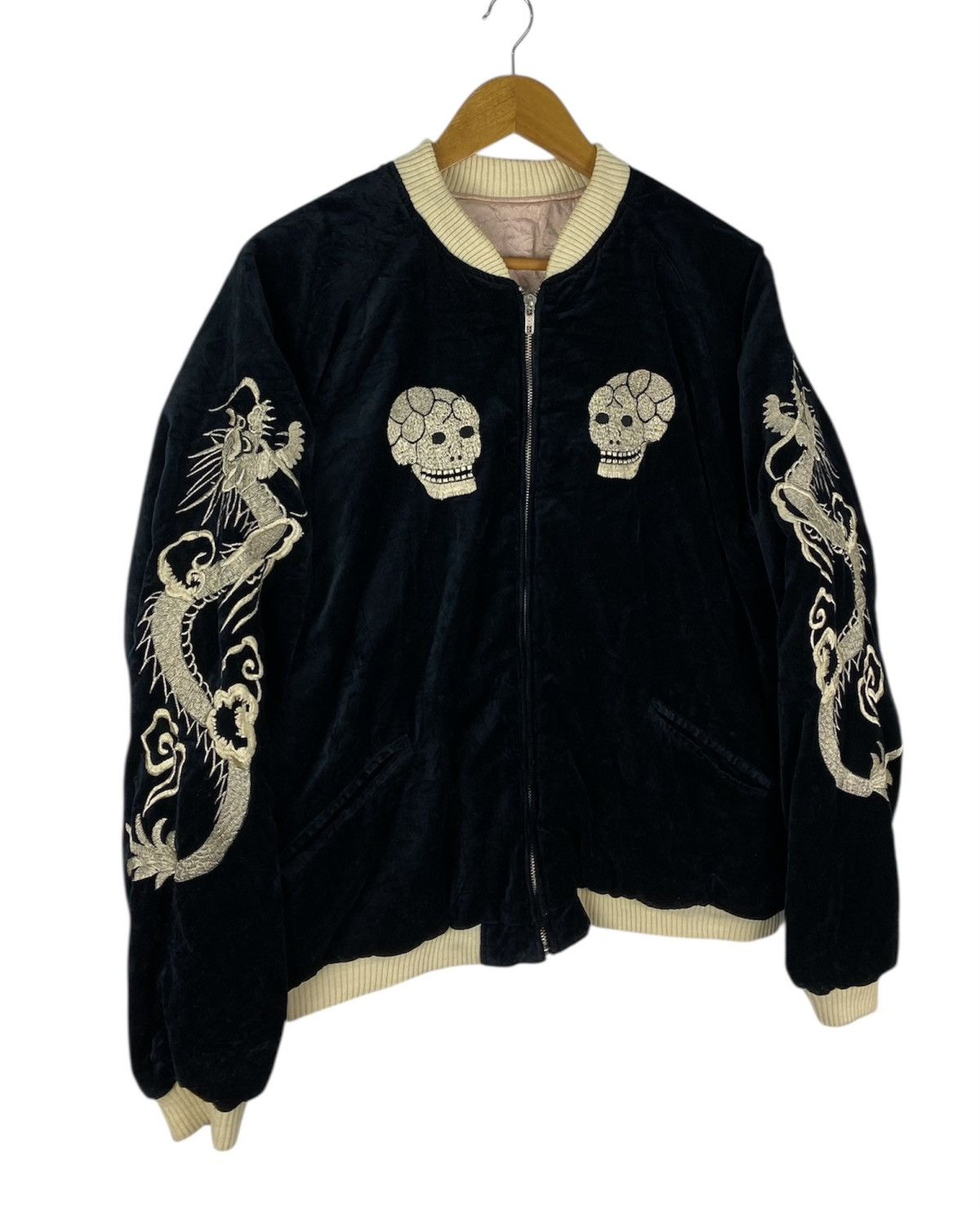 Japanese Brand Grail🔥Vintage Sukajan Rayon Reversible Bomber Jacket Size US L / EU 52-54 / 3 - 3 Thumbnail
