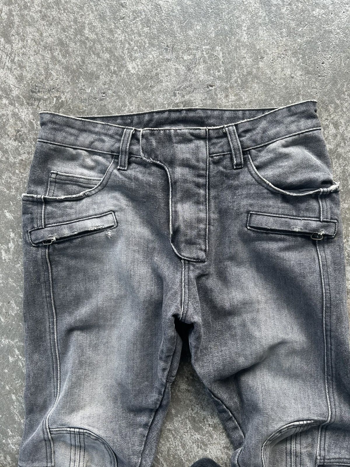Balmain Decarnin Balmain Homme AW10 Heavy Biker Jeans Size US 31 - 4 Thumbnail